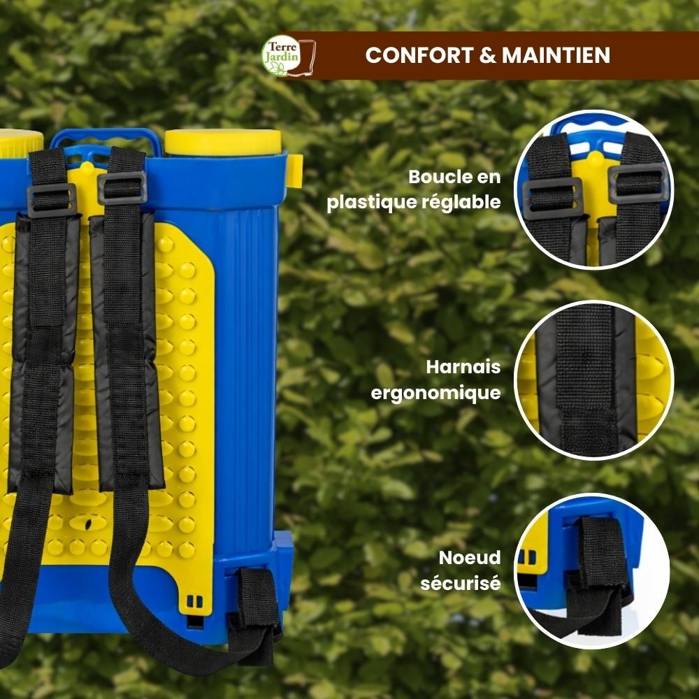 Pulvérisateur électrique pression réglable - Autonomie 4h rechargeable - 16 L - Pression Réglable 4,5 bar - 4