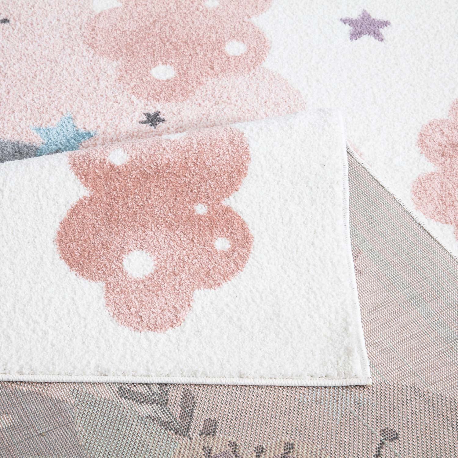 Tapis pour chambre d'enfant Crème Motif Nuages 80x150cm - 5