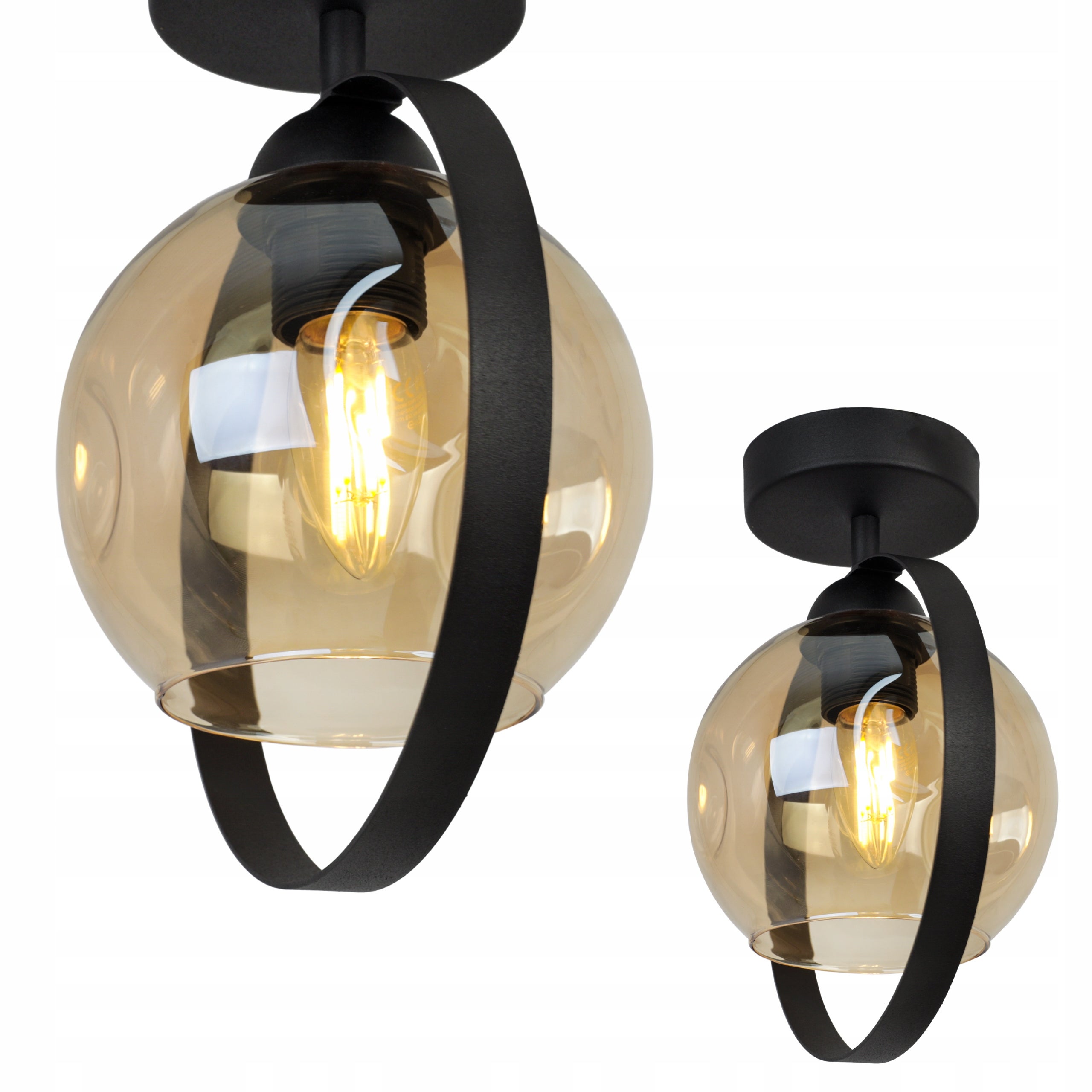Lampa sufitowa wisząca elegance Ring Rio 1xE14 klosz okrągły miodowy Light Home LH