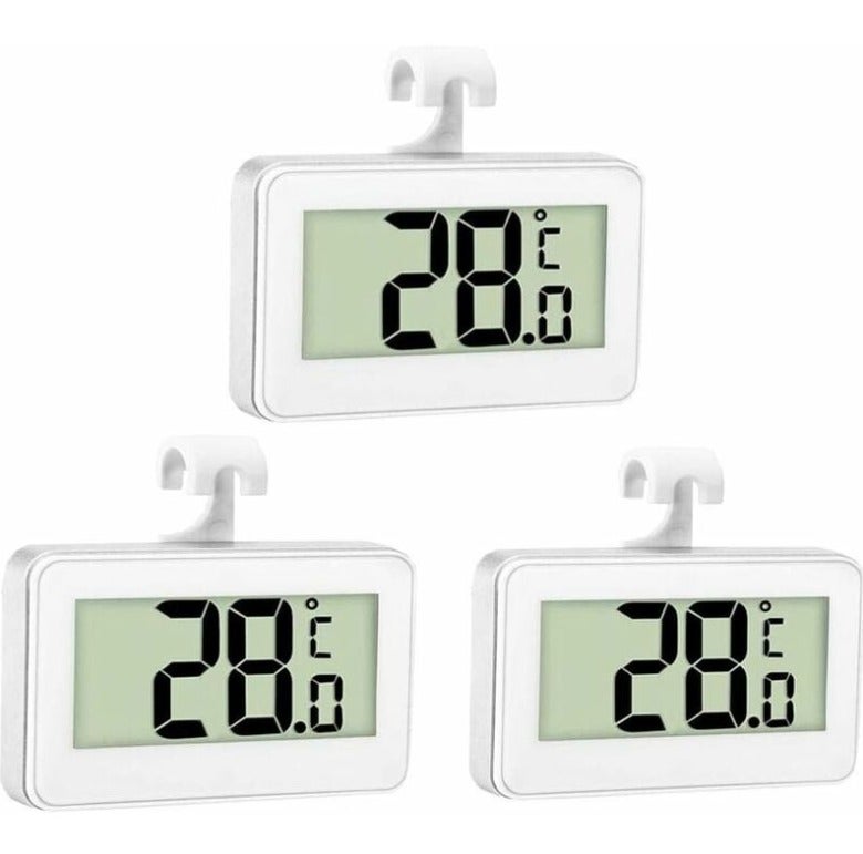 3X Termometr do lodówki Cyfrowy termometr do zamrażarki Termometr do lodówki Wodoodporna zamrażarka z ekranem LCD