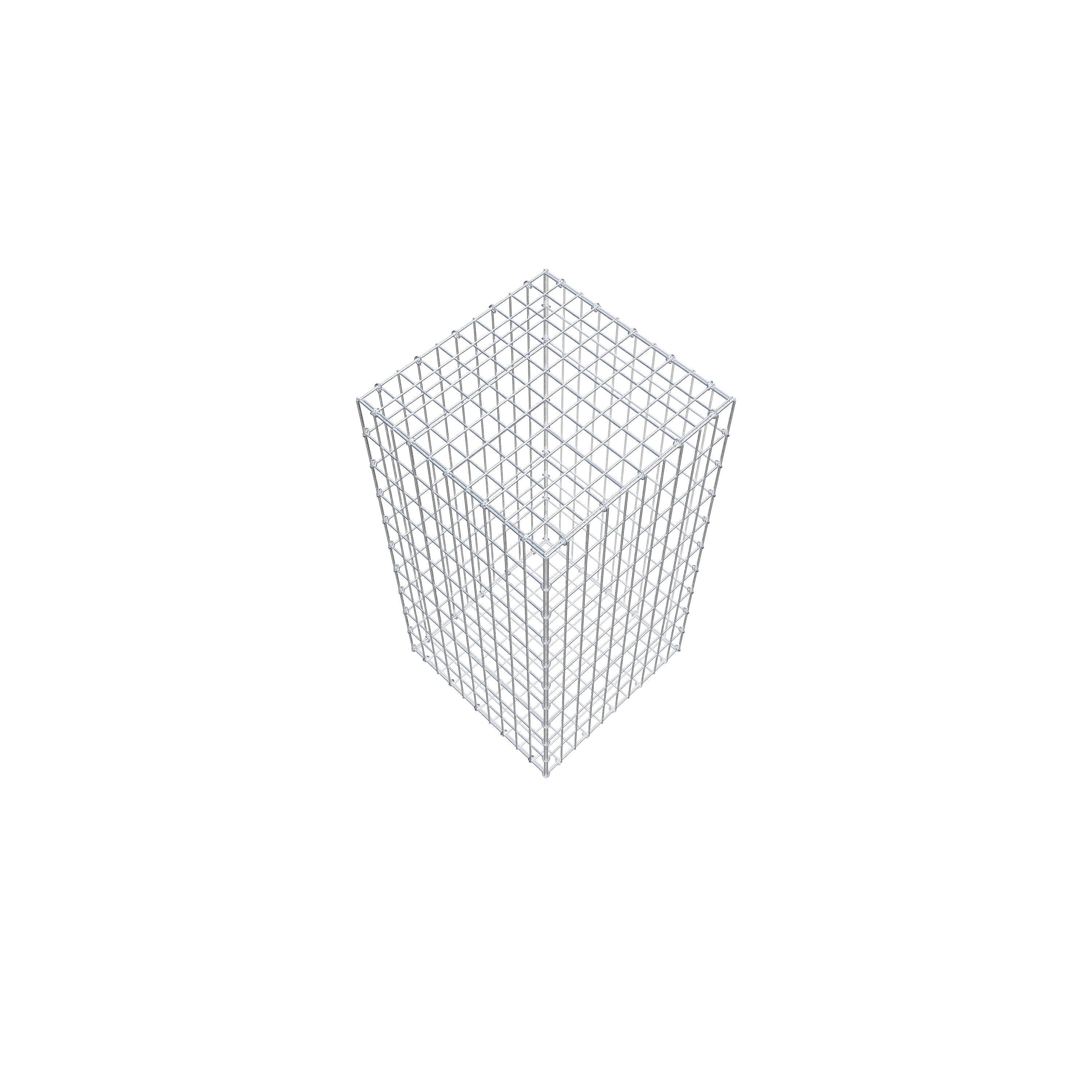 Gavión de acero galvanizado 100x50x50cm (LxAxP), malla 5 x 10cm, Anillo en C, jaula metálica para muro o jardín - 4