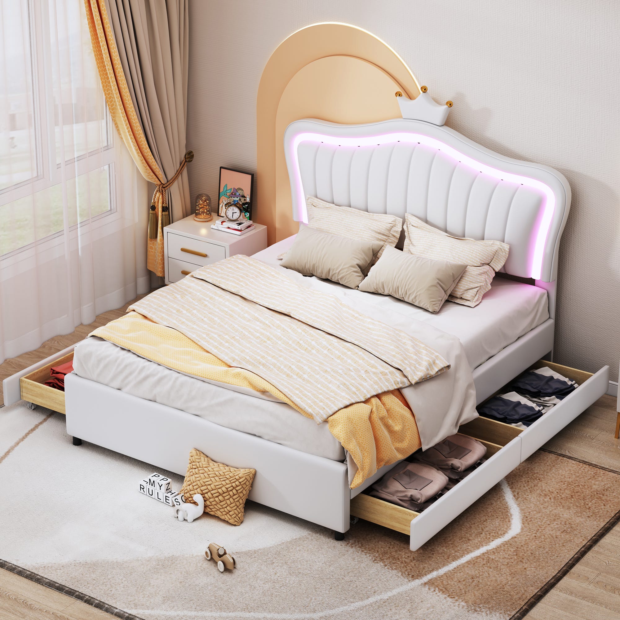 Lit capitonné 140 x 190 cm avec sommier à lattes en bois, tête de lit Lit capitonné 140 x 190 cm avec sommier à lattes en bois, tête de lit