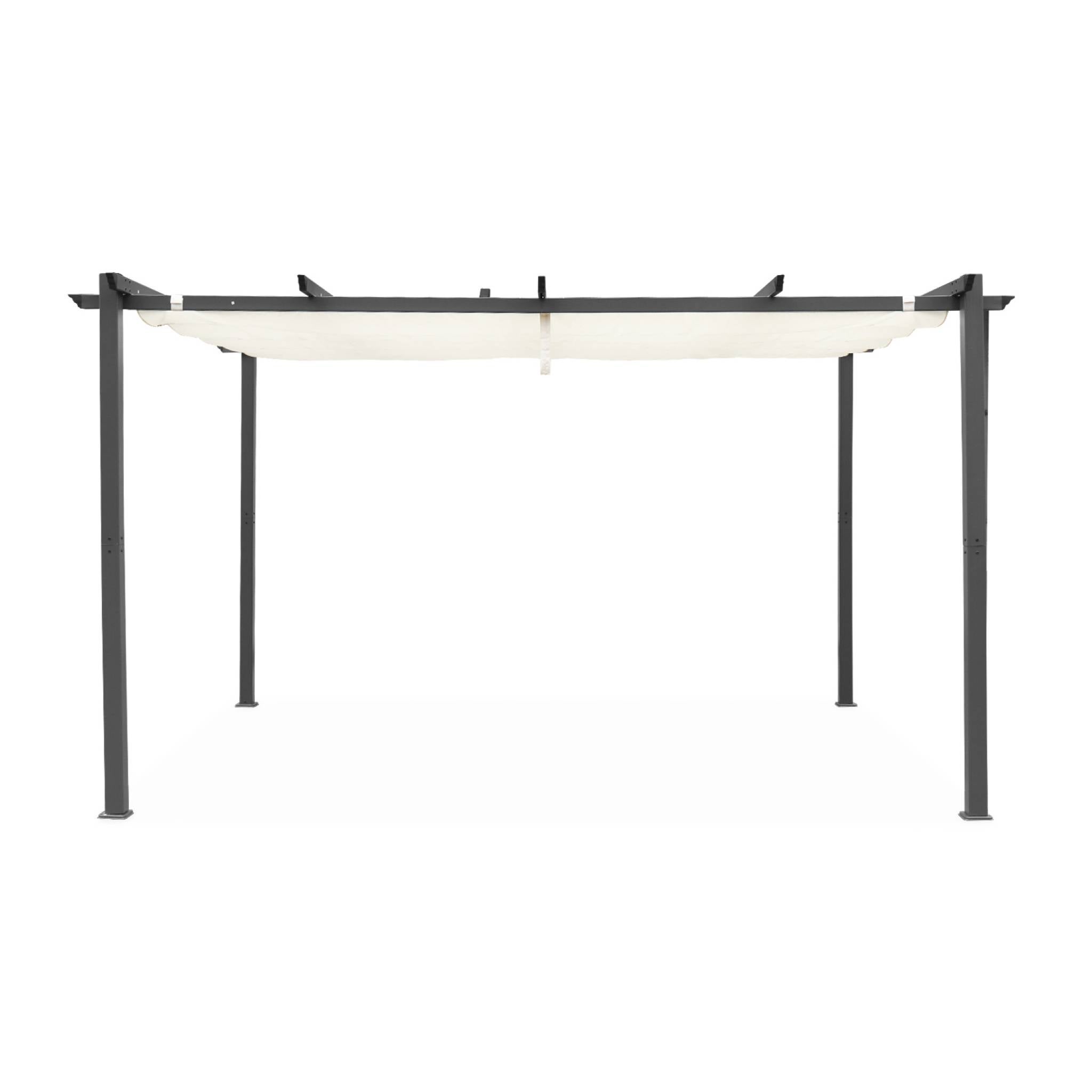 Pergola aluminium - Isla 3x4m - Toile écru- Tonnelle idéale pour votre terrasse. toit rétractable. toile coulissante. - 6