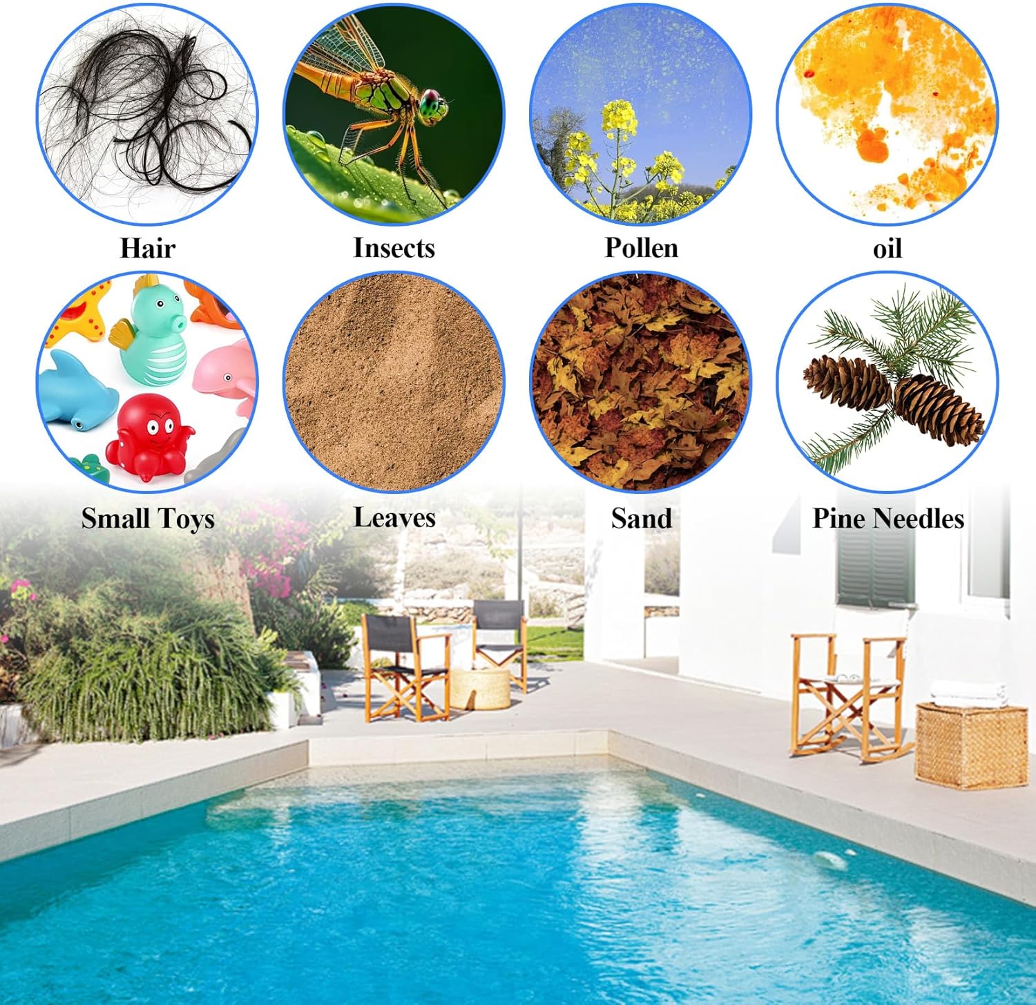 20 Pcs Chaussette Piscine, Chaussettes Piscines, Chaussette en Nylon à Mailles Fines pour piscines, retiennent débris et Feuilles (Bleues) - 4