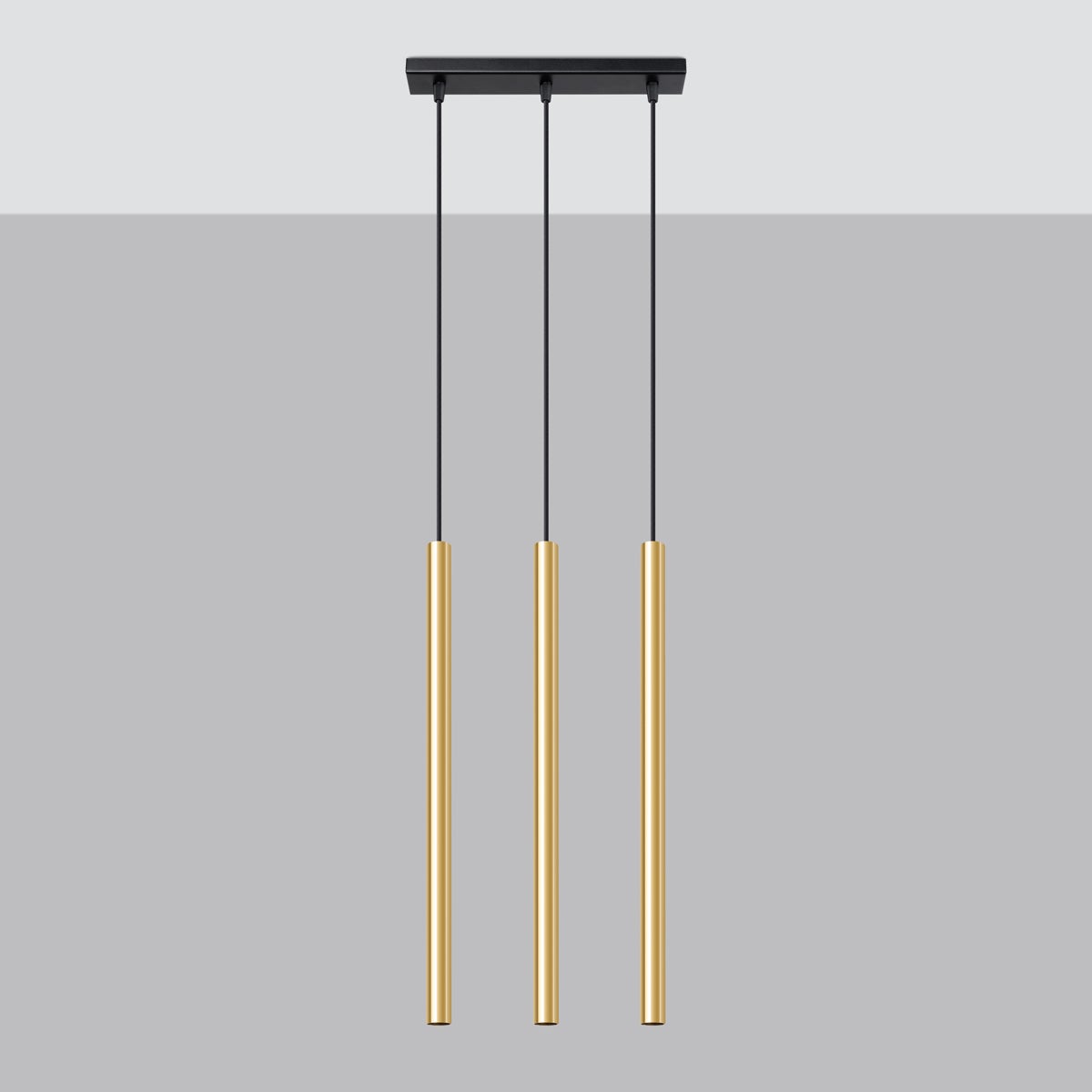 Lampa Wisząca BRILL 3L złoty połysk LED 4000K - 30x5x90cm Sollux