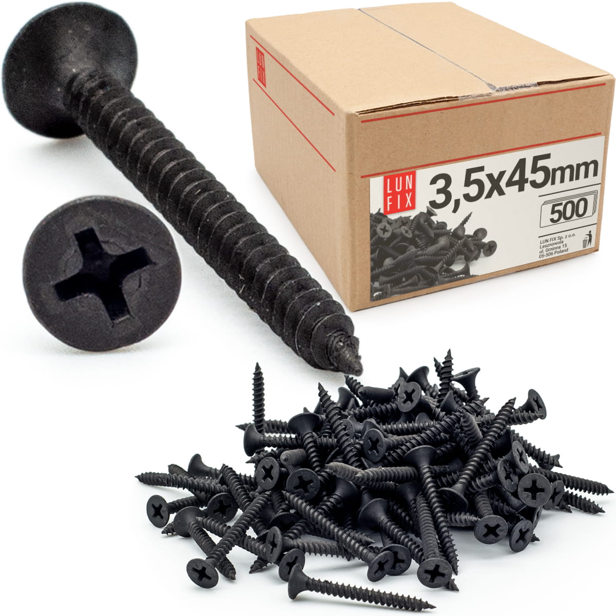 Wkręty do kartongipsu do metalu 3,5x45mm 500szt.