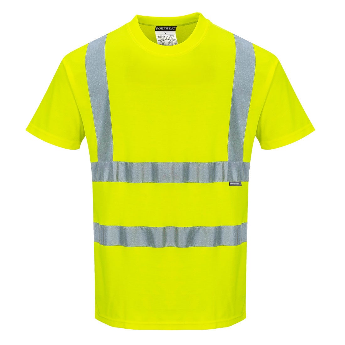 Tee shirt Haute visibilité Portwest MC Coton Comfort Jaune Fluo L - 3