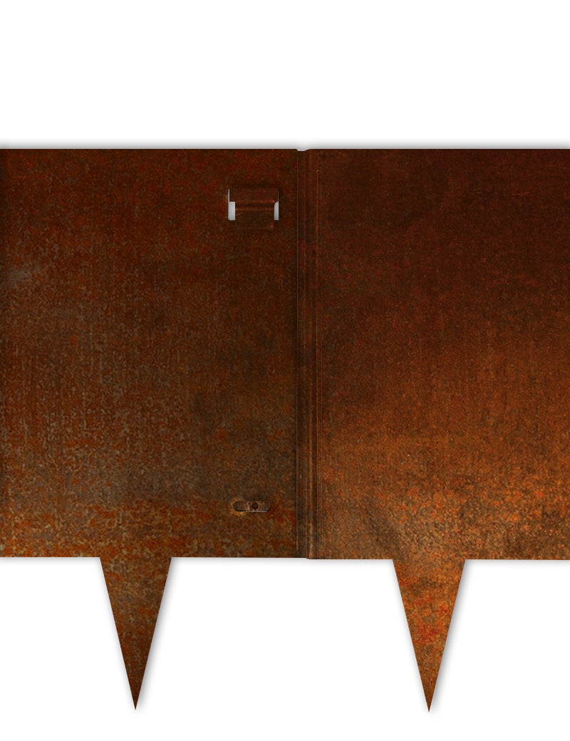 10pcs Bordure de Jardin Métal Acier Corten Brut 100x26,5cm épaisseur 1,5mm - madecoupesurmesure - 5