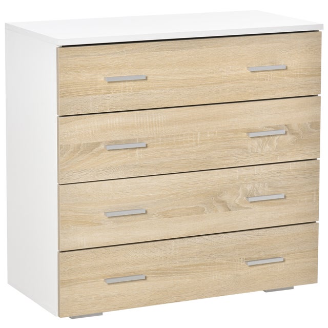 Cómoda Homcom roble 76x35x72 cm melamina y MDF almacenaje