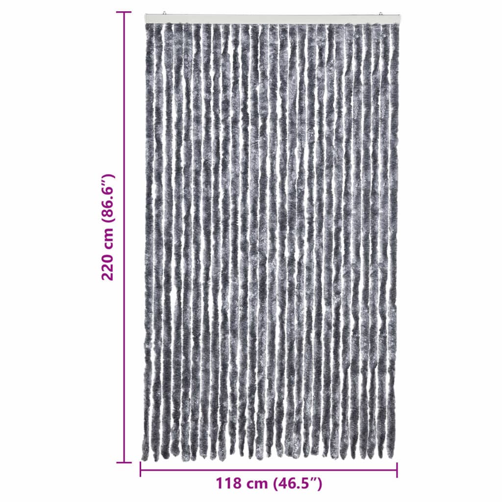 Moustiquaire | Rideau anti-moustique argenté 118x220 cm chenille CFW17052 - 7