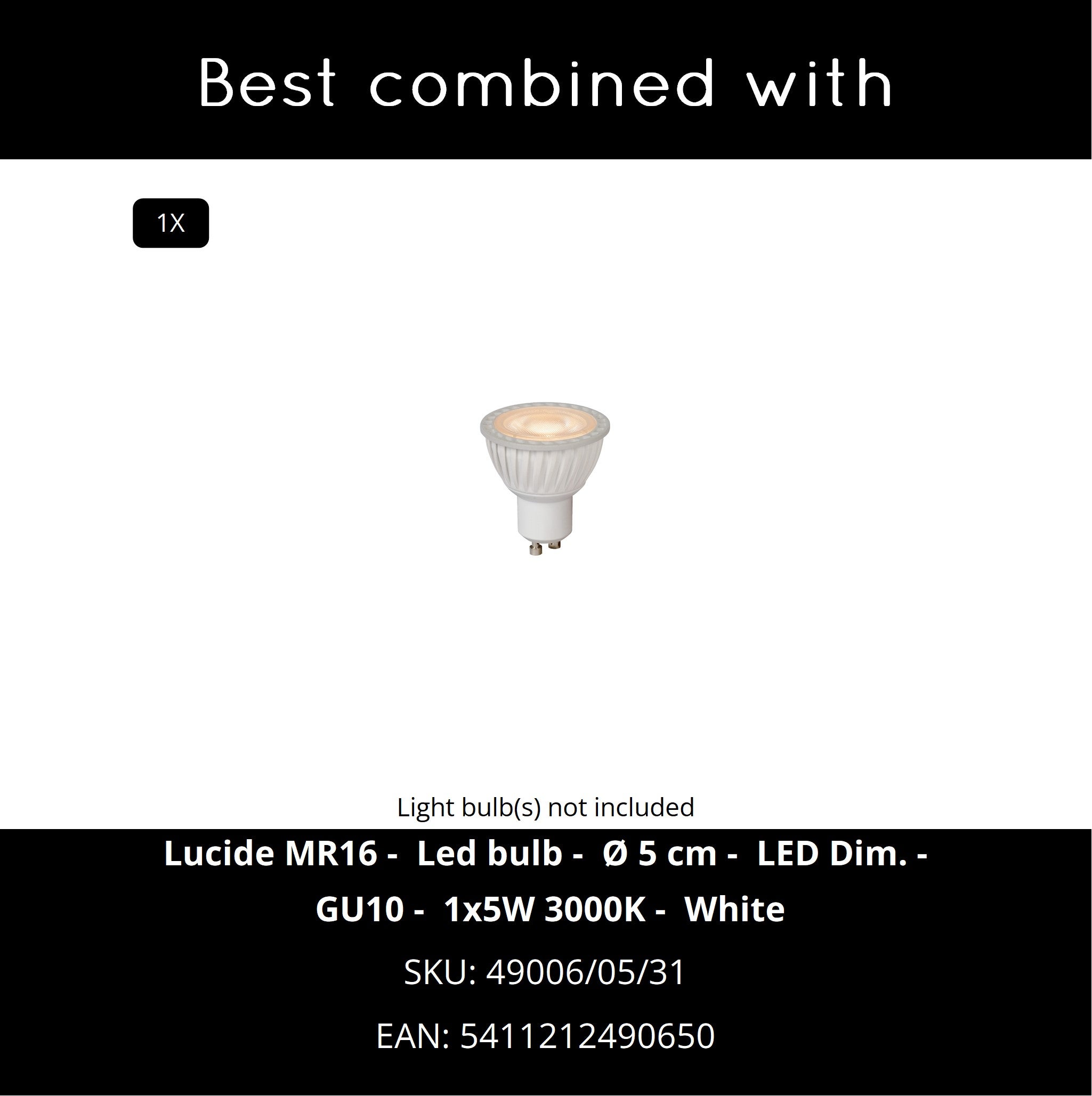 Spot encastrable TUBE - Blanc - 1xGU10 (MR16) - Lucide - 8