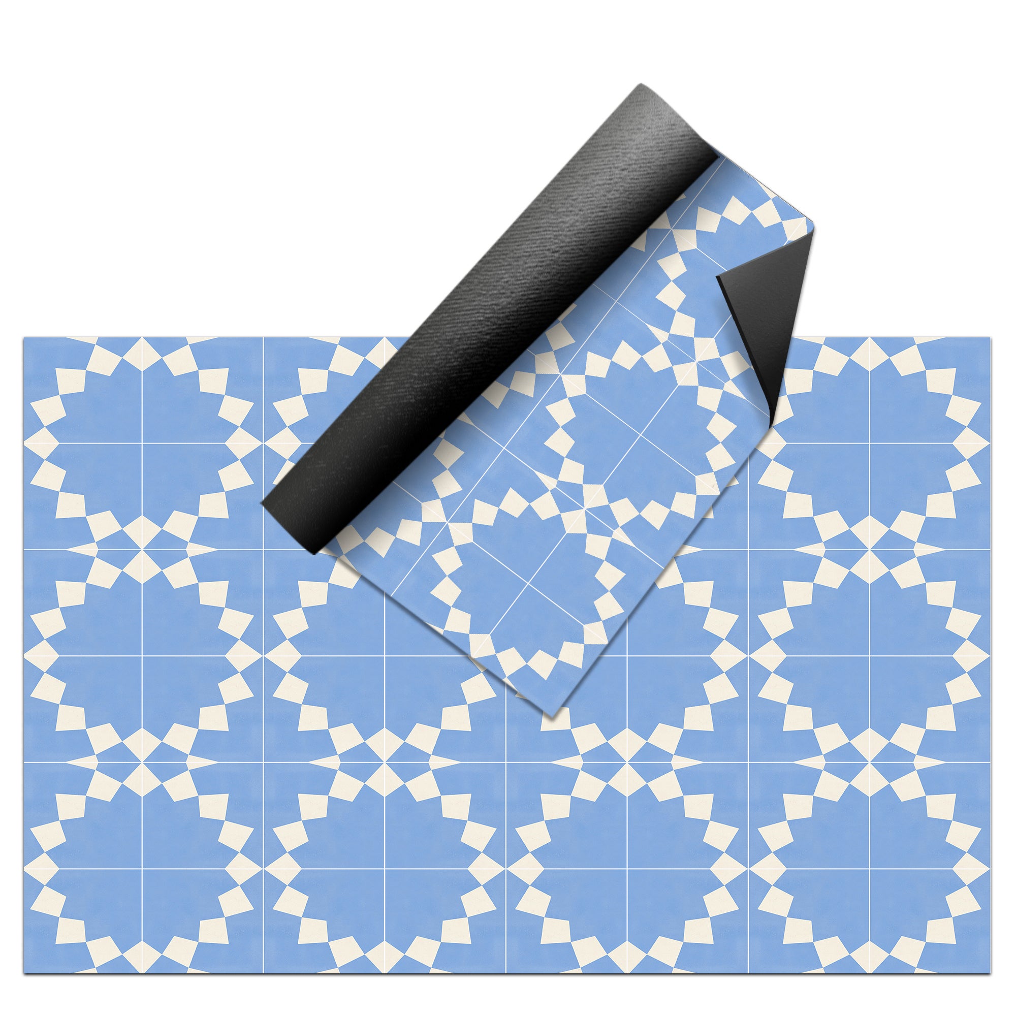 Tapis PVC Intérieur/Extérieur Azure 133x200 cm - Vinyle imprimé antidérapant, lavable et résistant pour terrasse et maison. - 6