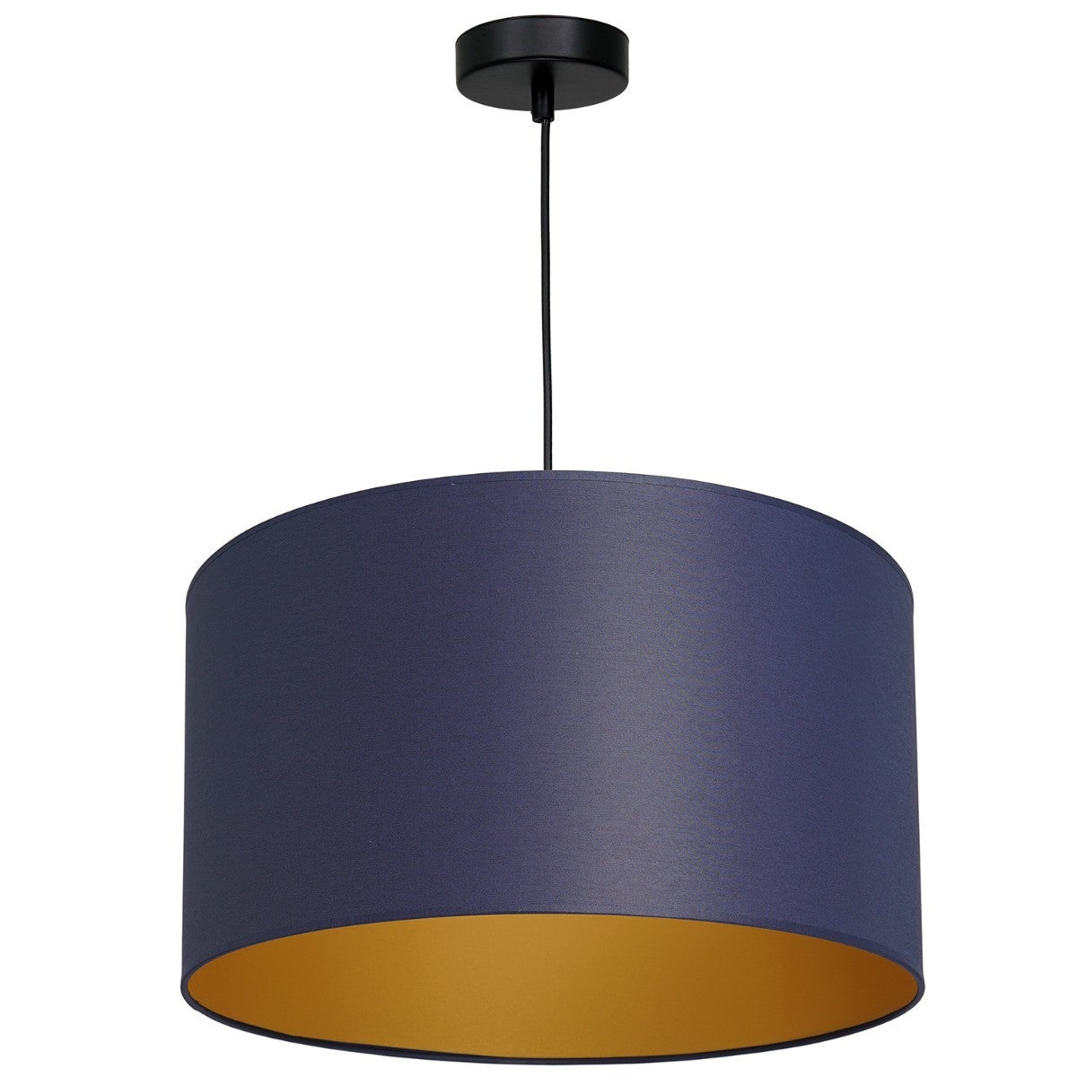 Lampa wisząca Arden czarny matowa-granatowy-złota 1xE27x15W wym: 120 x 40 x 40 cm tkanina Luminex
