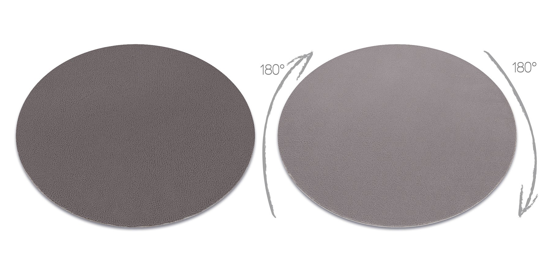 Tappeto da lavaggio moderno LINDO cerchio grigio, antiscivolo, a pelo lungo rotondo 80 cm - 2