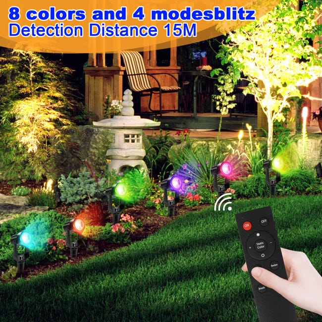 T-SUN 6-in-1 Faretti da Esterno Giardino RGB con Telecomando, 12V 24W COB Lampioni da Giardino RGB con Spina, Faretti Esterno Cambia Colore Impermeabile IP65 per Terrazza, Albero, Sentieri, Parchi T-SUN 6-in-1 Faretti da Esterno Giardino RGB con Telecomando, 12V 24W COB Lampioni da Giardino RGB con Spina, Faretti Esterno Cambia Colore Impermeabile IP65 per Terrazza, Albero, Sentieri, Parchi