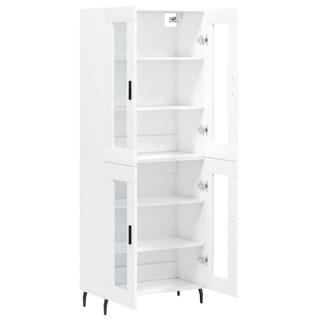 Buffet haut Blanc 69,5x34x180 cm Bois d'ingénierie - COMFORTXL - 3