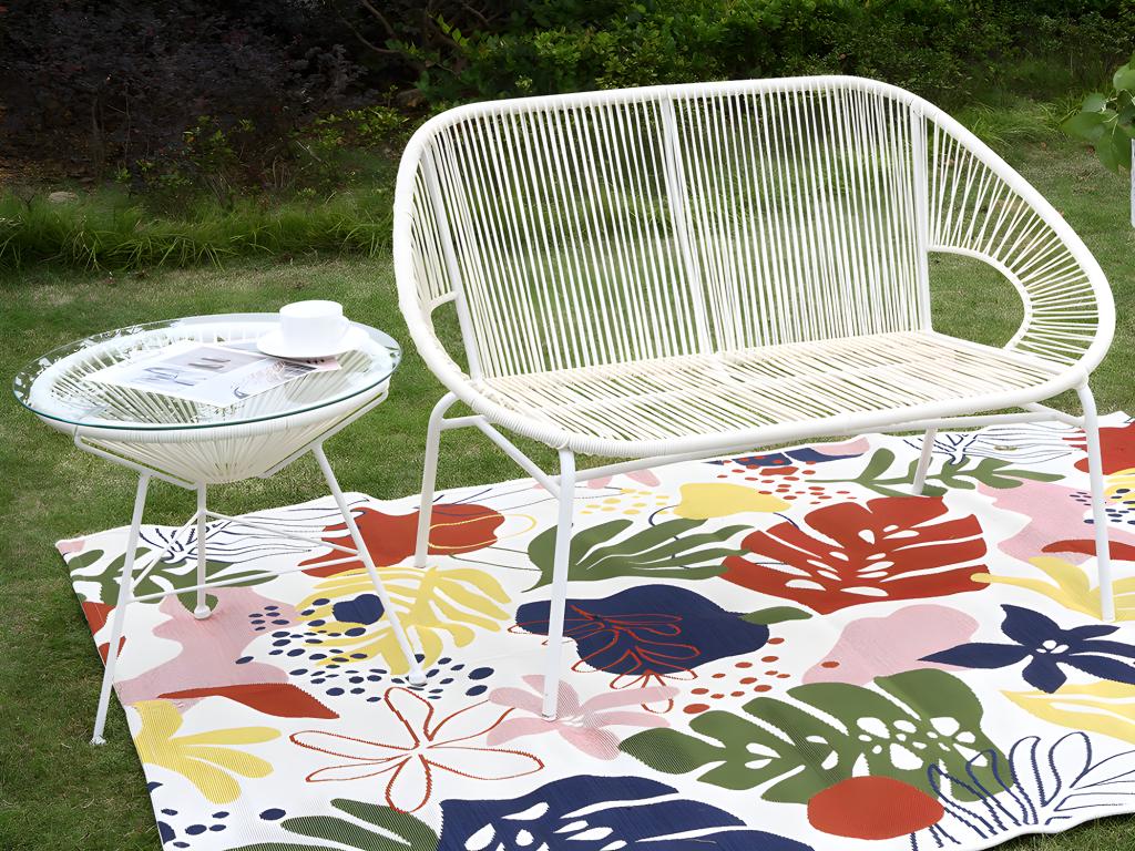 Banc De Jardin En Fils De Résine Tressés - Kaki - ALIOS | Leroy Merlin