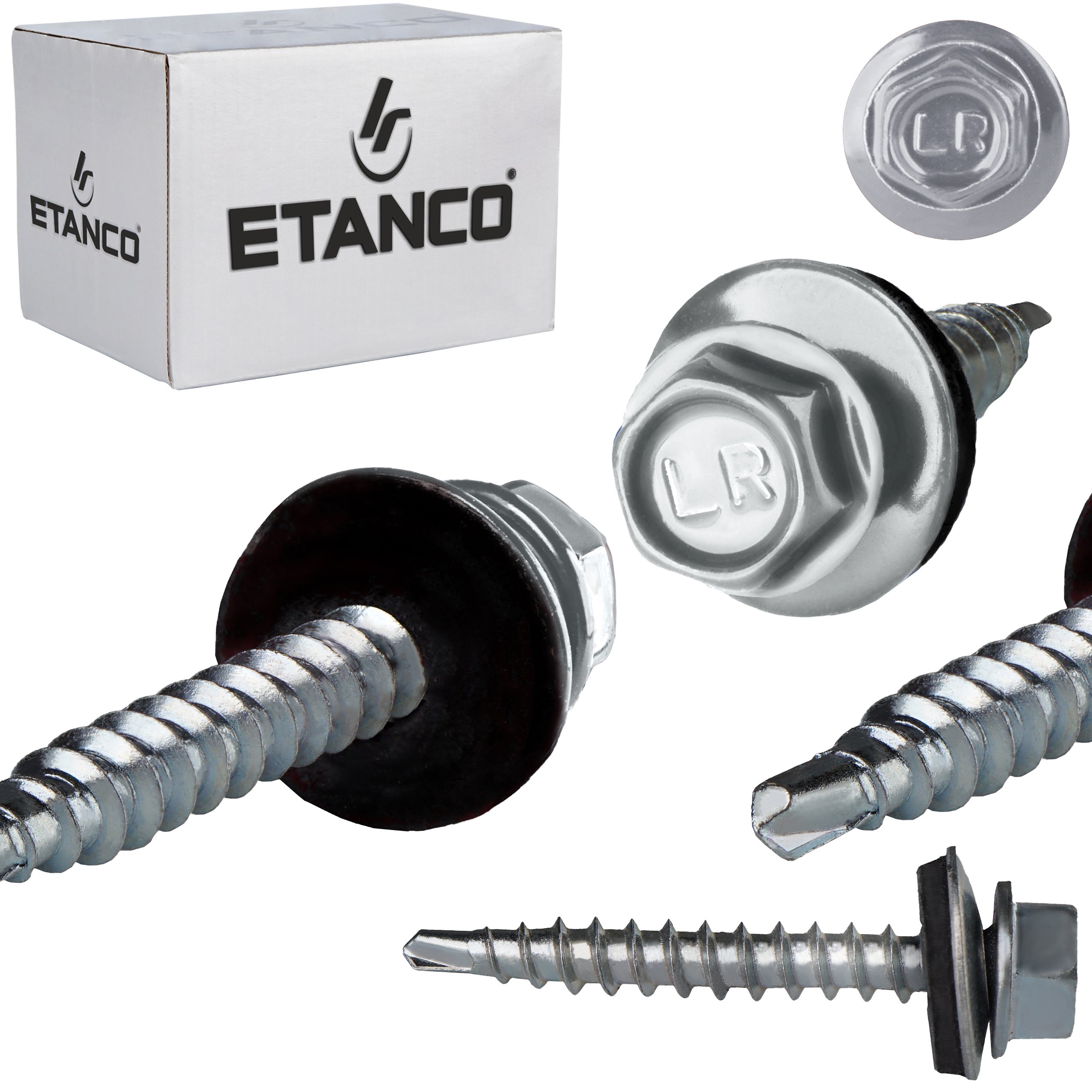 Tornillo autoperforante galvanizado 4,8 x 35 mm con junta de EPDM para chapa ondulada - 5