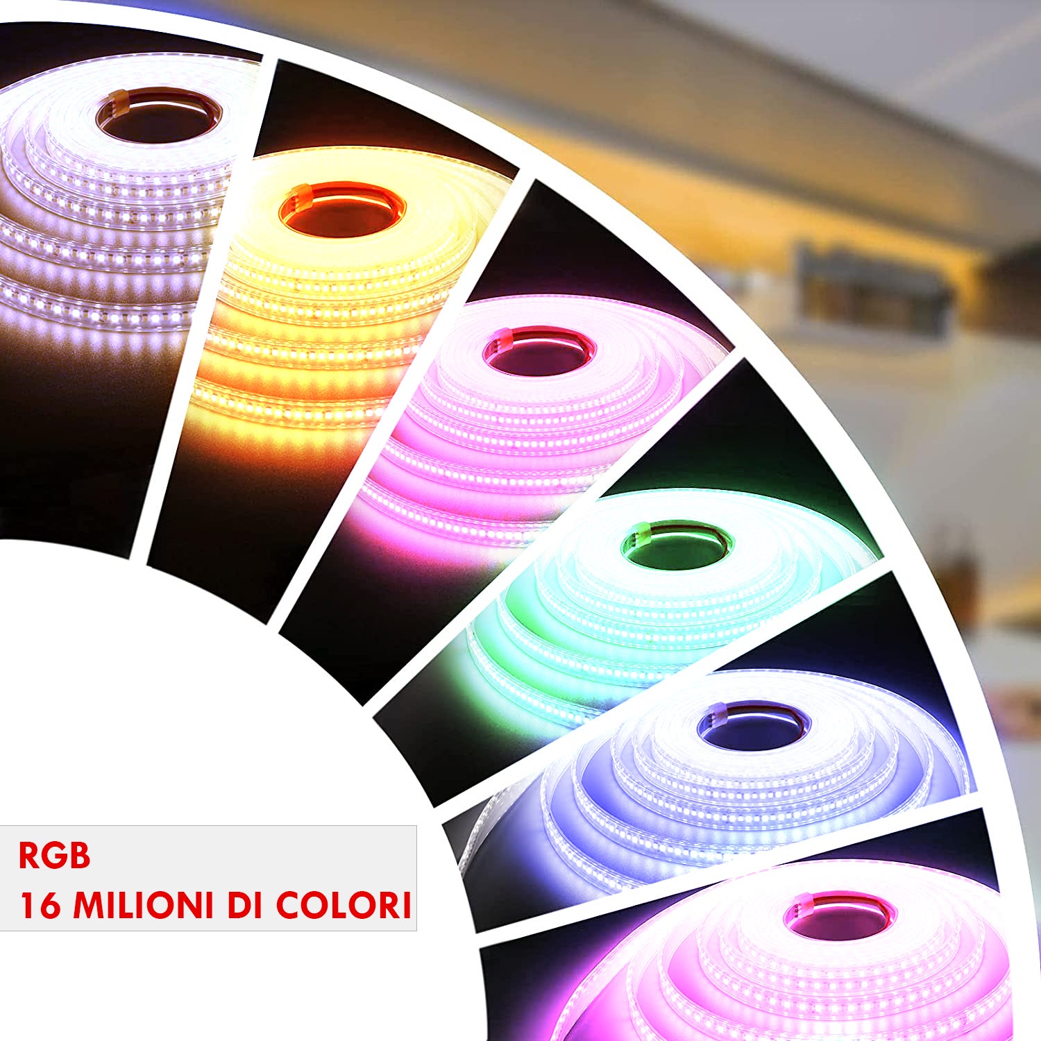 Set SMART bande LED adhésive 120W RGB CCT 2400K à 6500K 24V 12000lm WiFi contrôle vocal Alexa Google complet avec bloc d'alimentation - 4