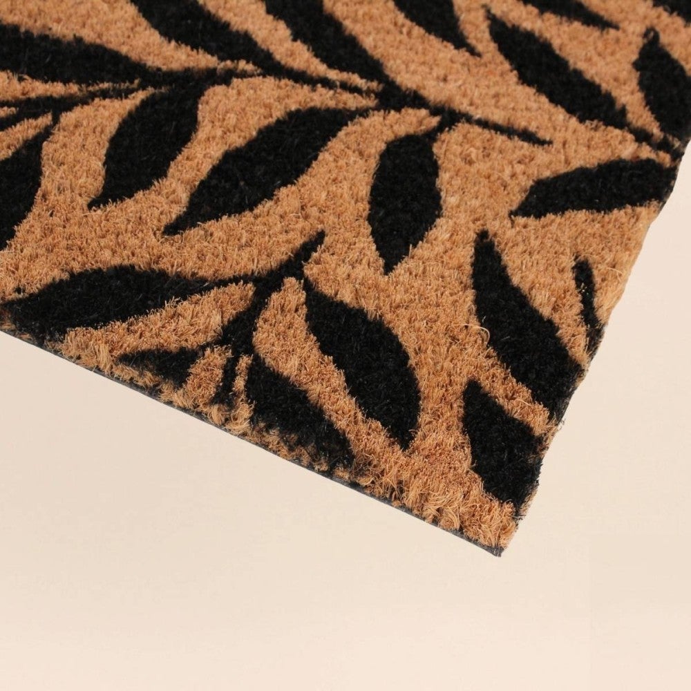 Paillasson de marche motifs feuillages en coco 25x75cm - Ornami - 4