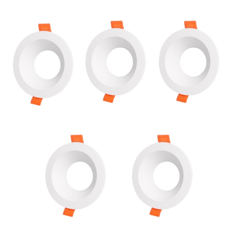 Opakowanie x5 reflektorów wpuszczanych z okrągłą ramką do GU10 / MR16 White Trim White Trim 75mm Ø88*30mm bez diody LED
