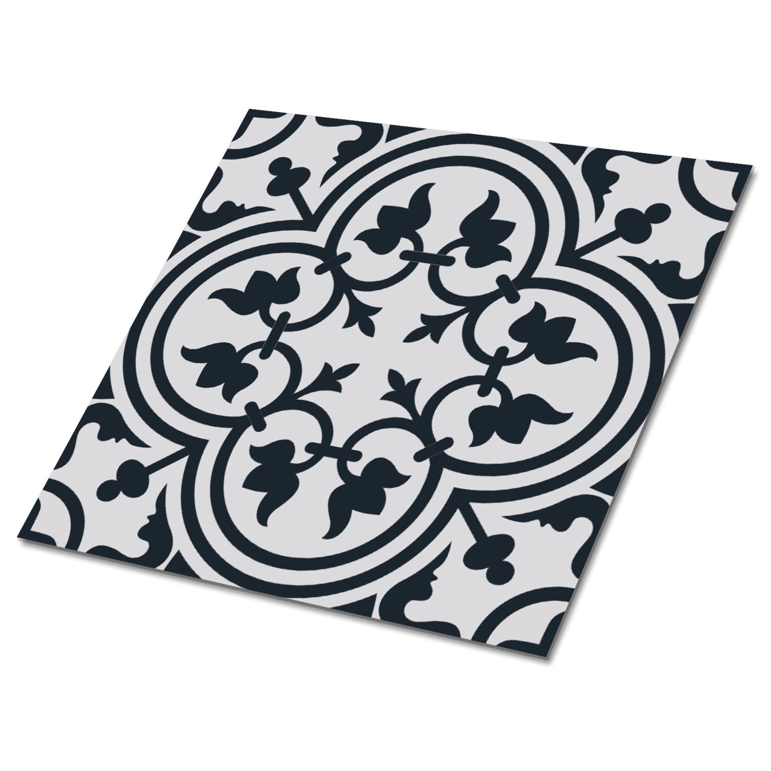 Samoprzylepne płytki PVC, kafelki PVC – 30x30 cm – Zestaw 9 szt. – Wzór roślinny – TULUP
