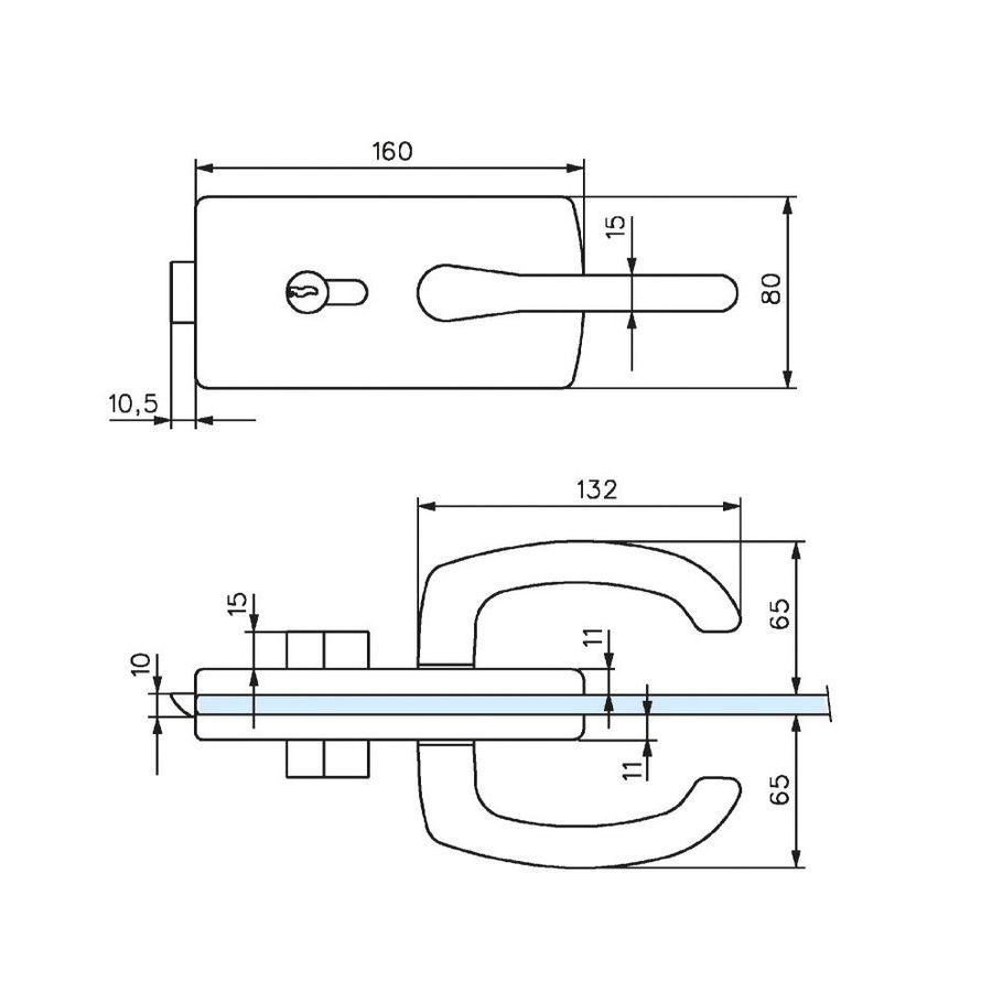 Serrure STREMLER Lagune 4300 Pour Porte En Verre - Pose Gauche Ou Droite