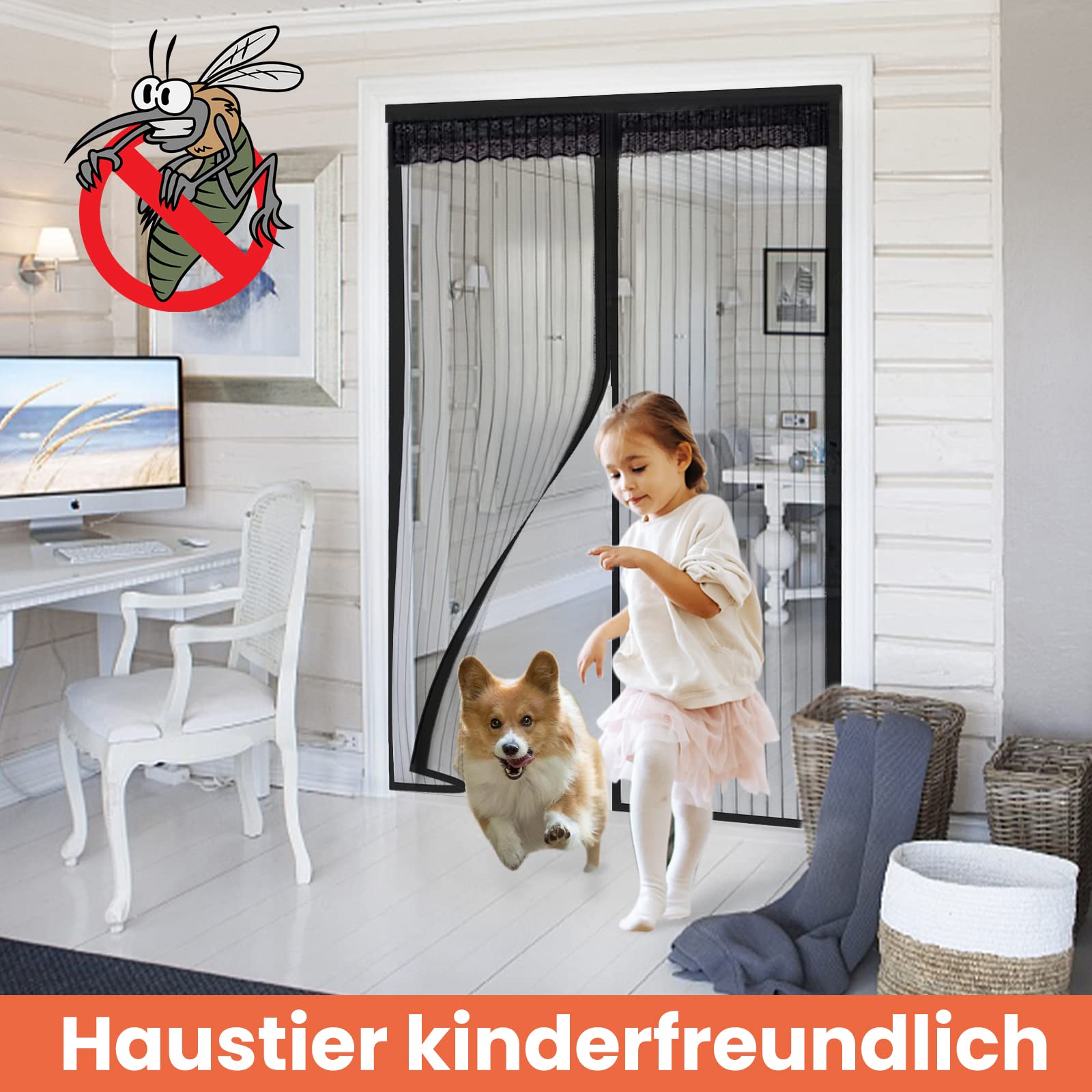 Moustiquaire Porte Magnétique WEIZERO 250x255cm - Fermeture Automatique Anti-Moustiques