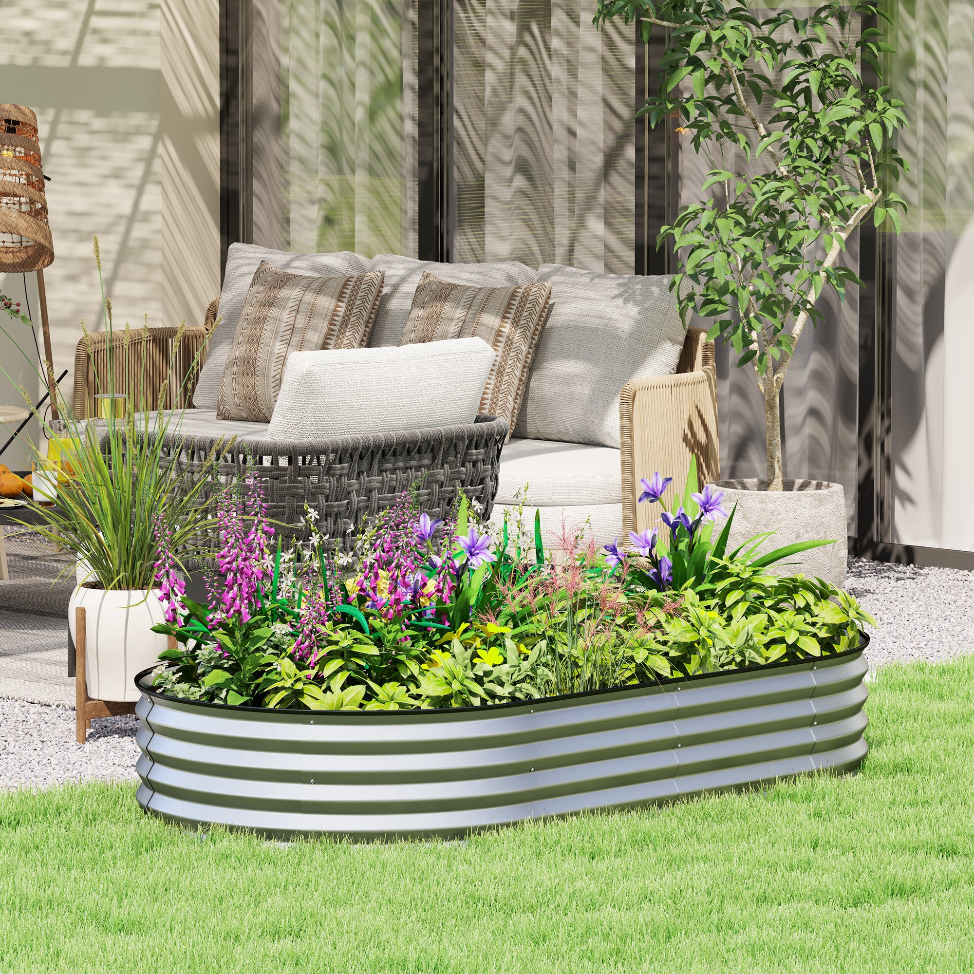 Jardinière surélevée acier galvanisé Outsunny - 2