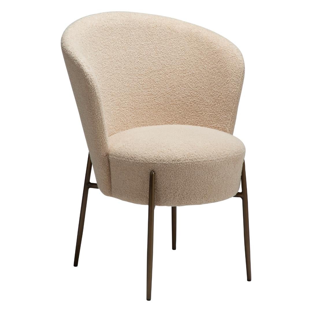 Orbit Dan-Form krzesło stołowe bouclé offwhite.