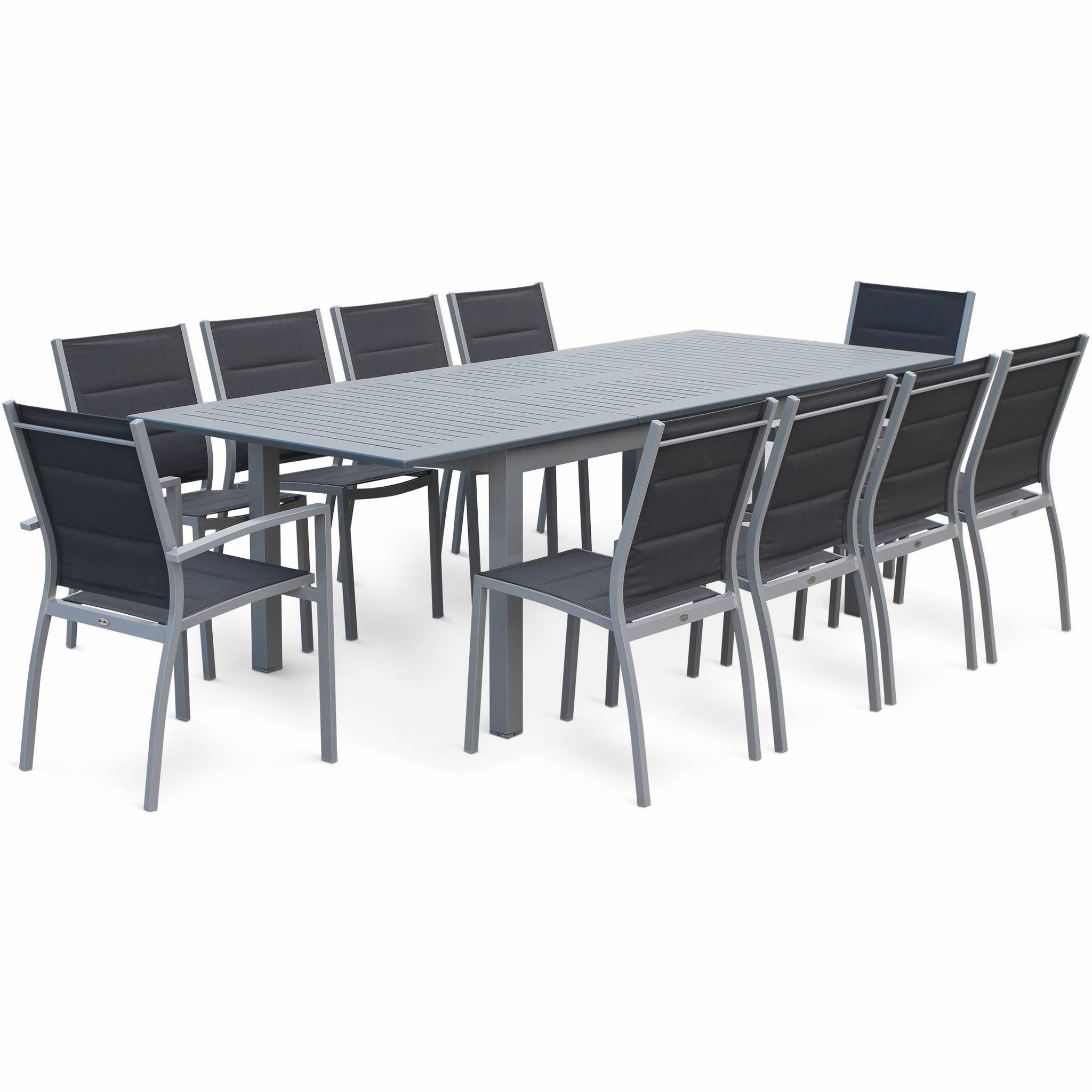 Set tavolo da giardino allungabile in alluminio, 8 posti, Grigio - 7