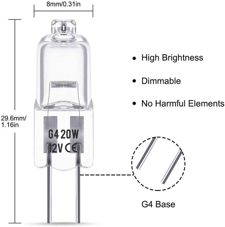ampoule halogène g4 (10 pièces) 12V 20W Lumière Dimmable Pour remplacer les lustres en cristal,les enseignes lumineuses,les éclairages de cuisine - 2