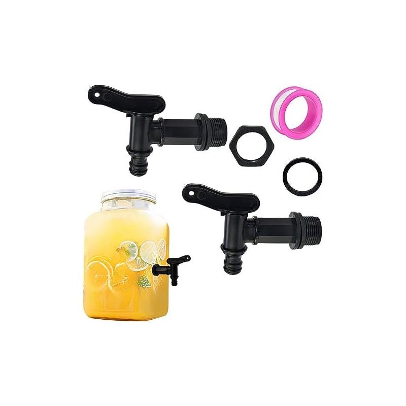 Zawór do zbiornika na deszczówkę 3/4 cala, plastikowy zawór do zbiornika na wodę, zbieracz wody, kran, zestaw 2 szt.