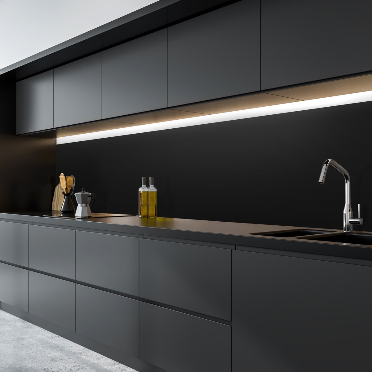 Rouleau adhésif décoratif Vinyle au Mètre - Sticker Lavable Imperméable Mur Cuisine Meubles - 60cmx2m - Noir - 6