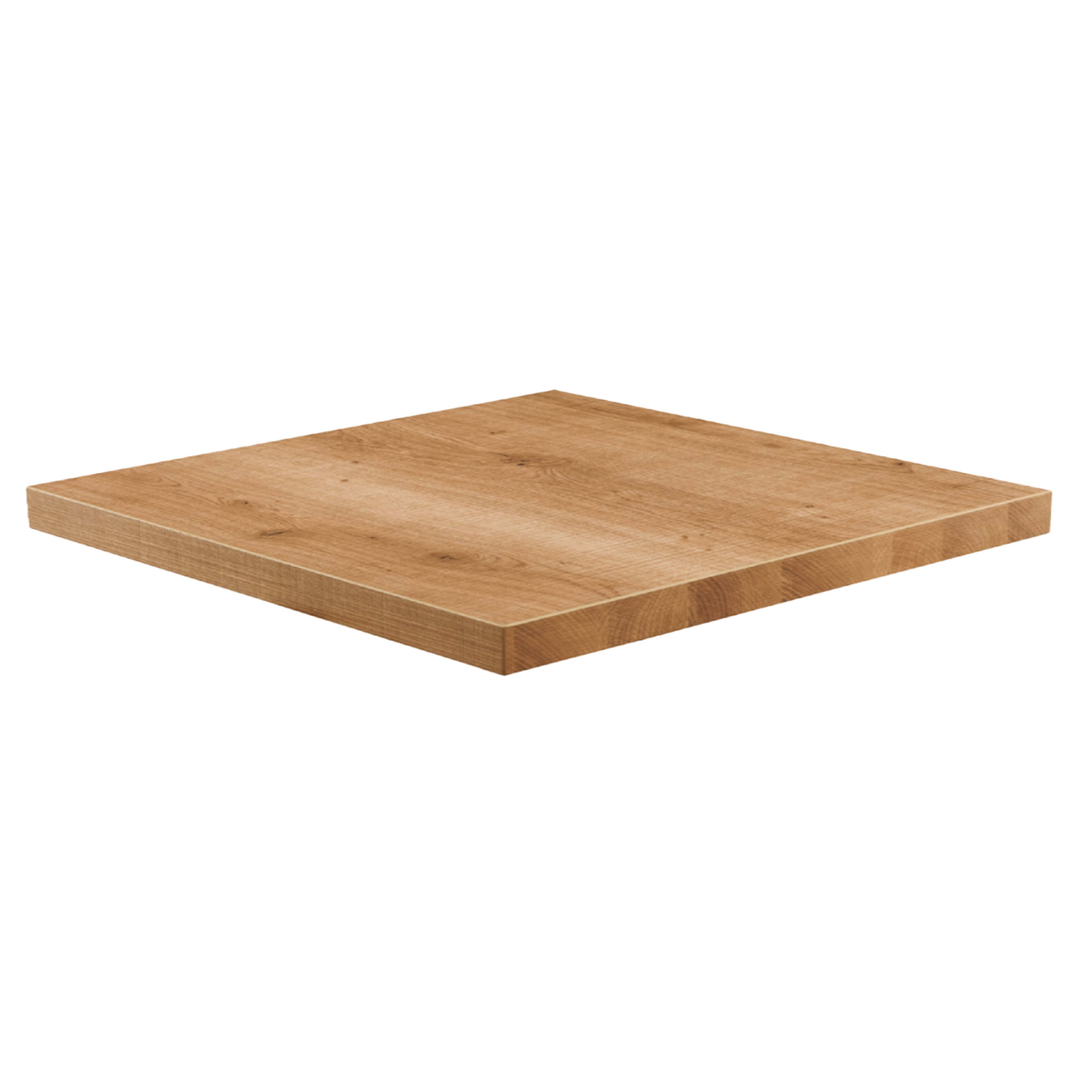 Piano Tavolo VidaXL In Rovere Massello | 50x50x1,5 Cm | Marrone Chiaro | Finitura Laccata | Per Ristrutturare Mobili