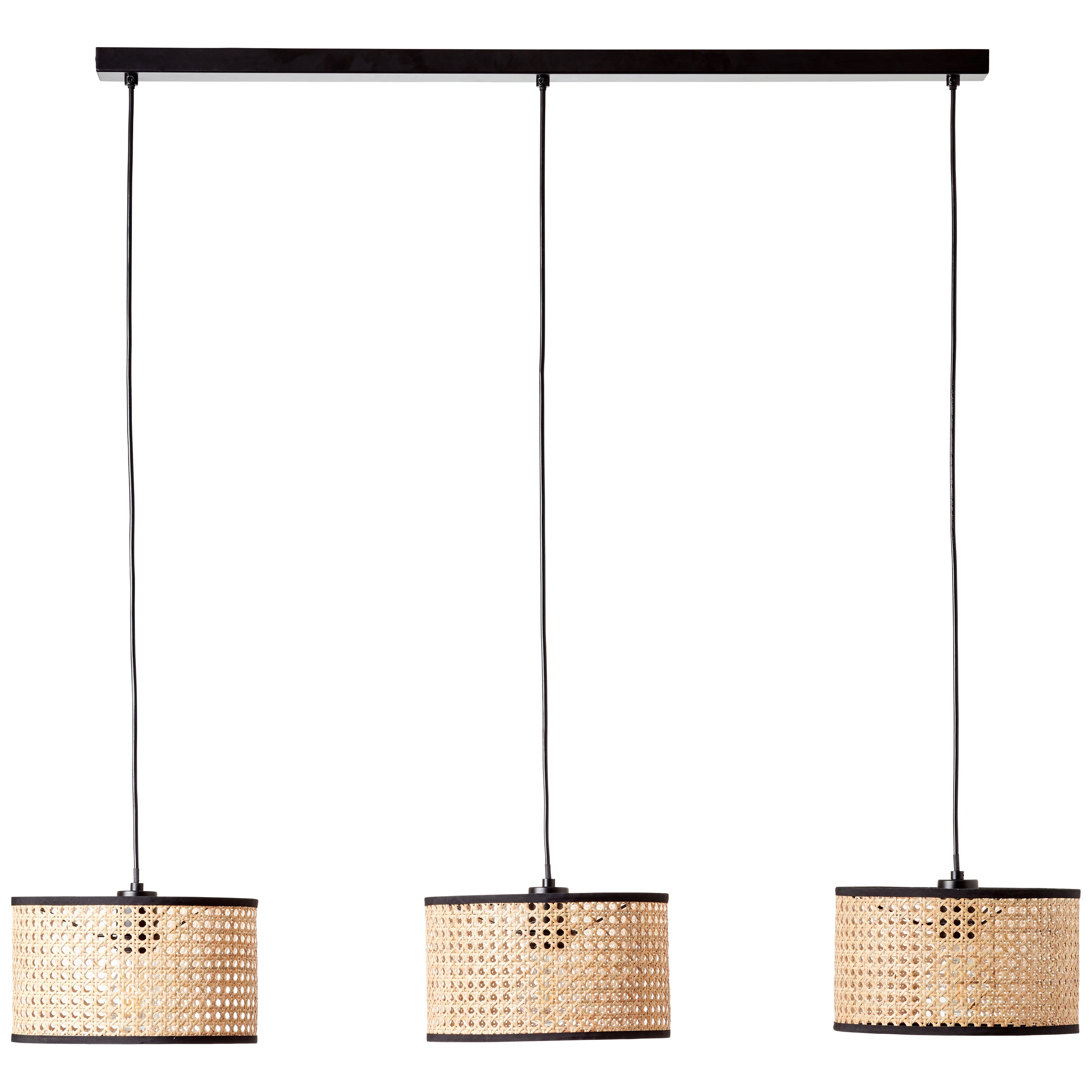Lampa BRILLIANT, zawieszenie Wiley 3-płomienne czarne / kolor drewna, 3x A60, E27, 60W, kabel można skrócić / regulowana wysokość - 2