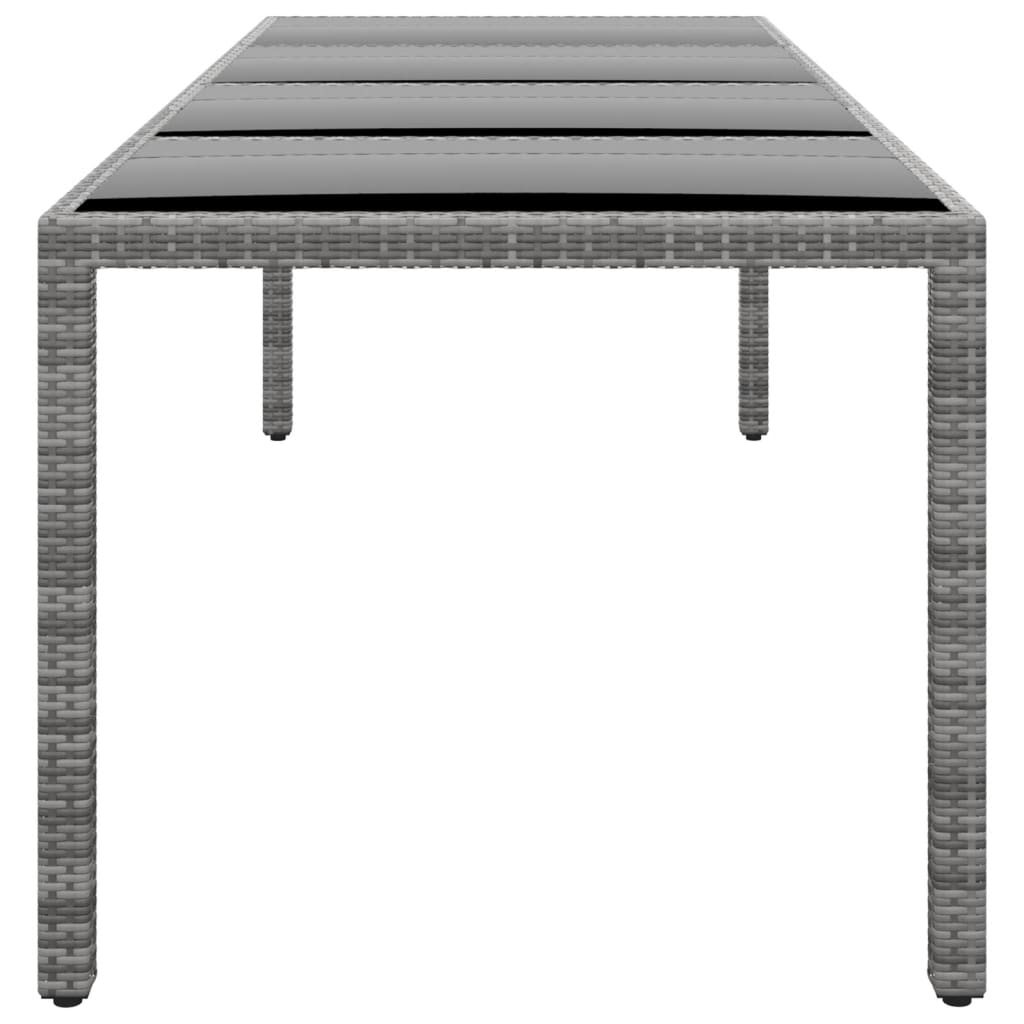 Maison Exclusive - Tavolo Giardino Grigio 250x100x75cm Vetro Temperato Polyrattan - 8