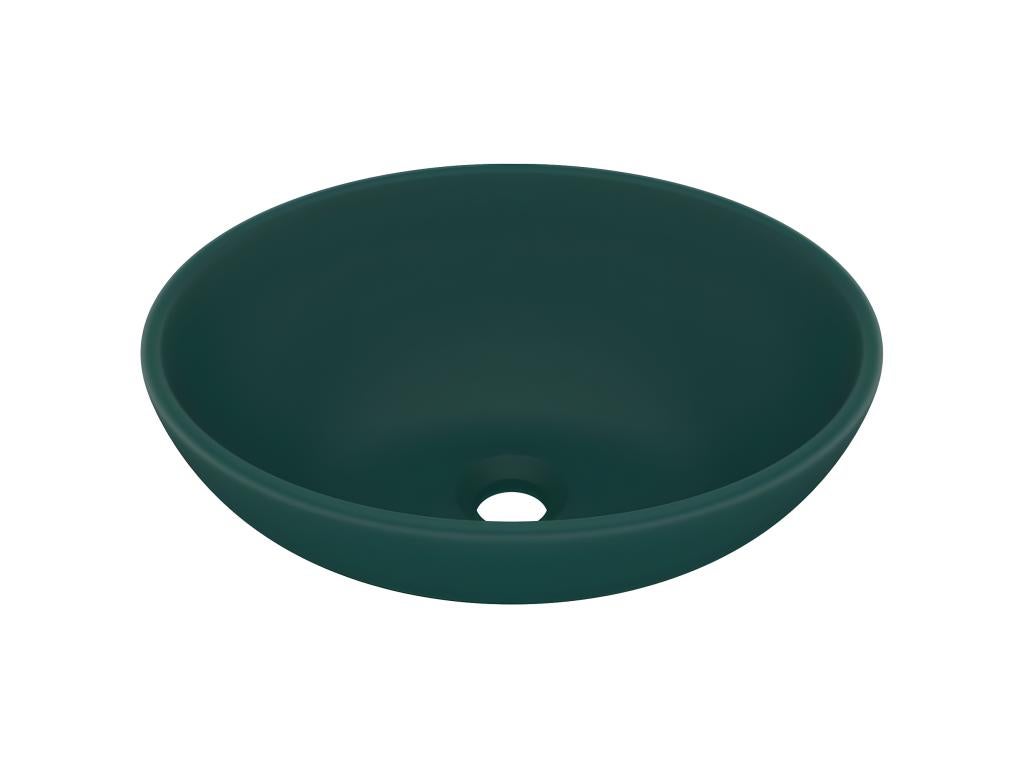 Lavabo ovale di lusso 40x33 cm in ceramica verde scuro opaco 02_0002668 - 6