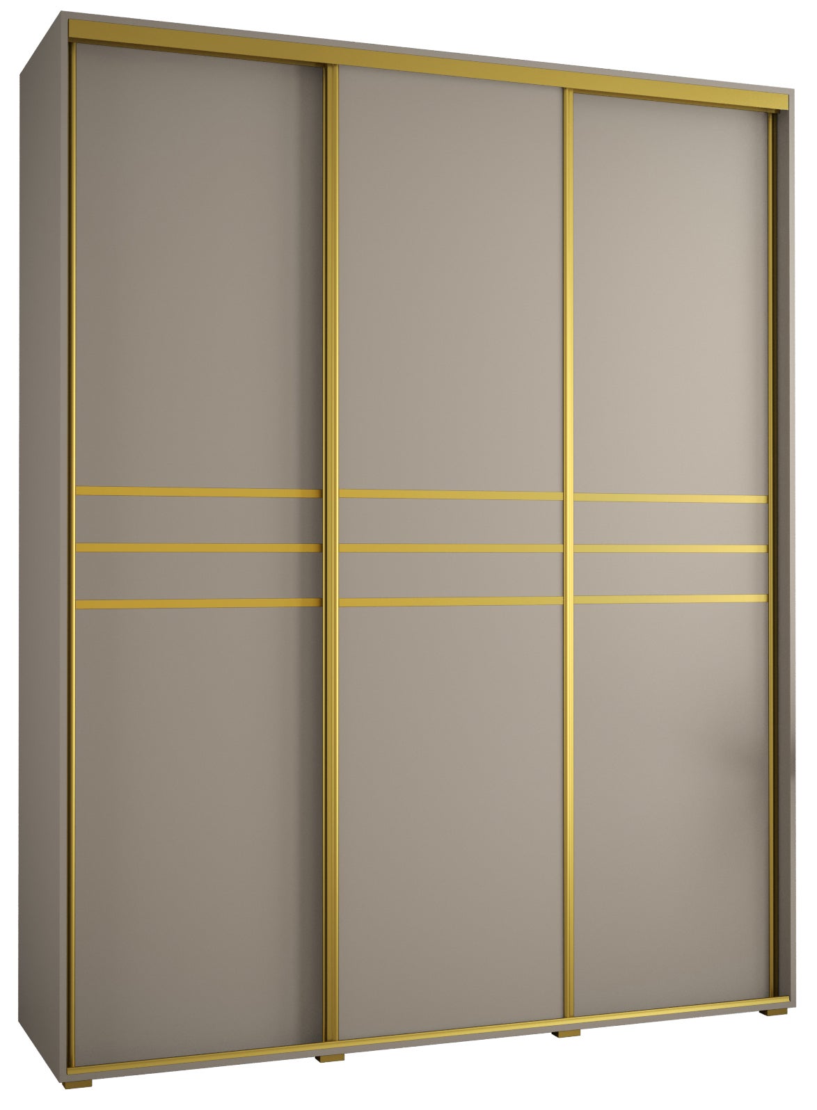 Szafa przesuwna wysoka Dakota 10 200 x 60 x 235,2 cm kaszmir + u. Złoty - Abiks Meble