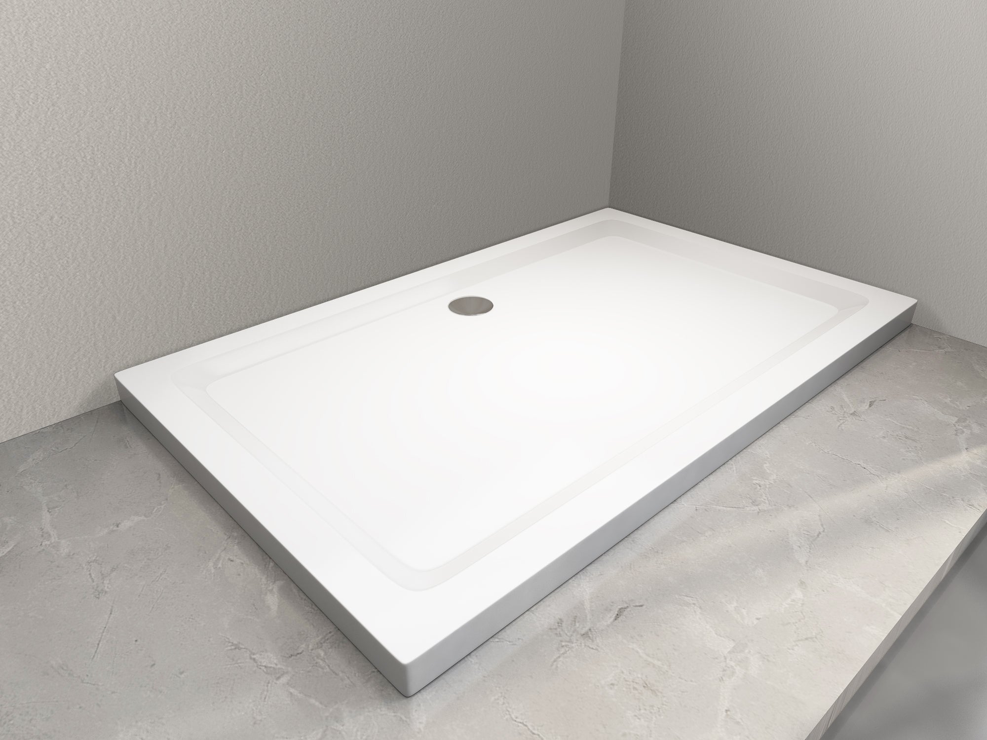 NALA-Piatto Doccia Rettangolare Ribassato In Abs H 5cm Con Piletta Inclusa 70x120 - 2