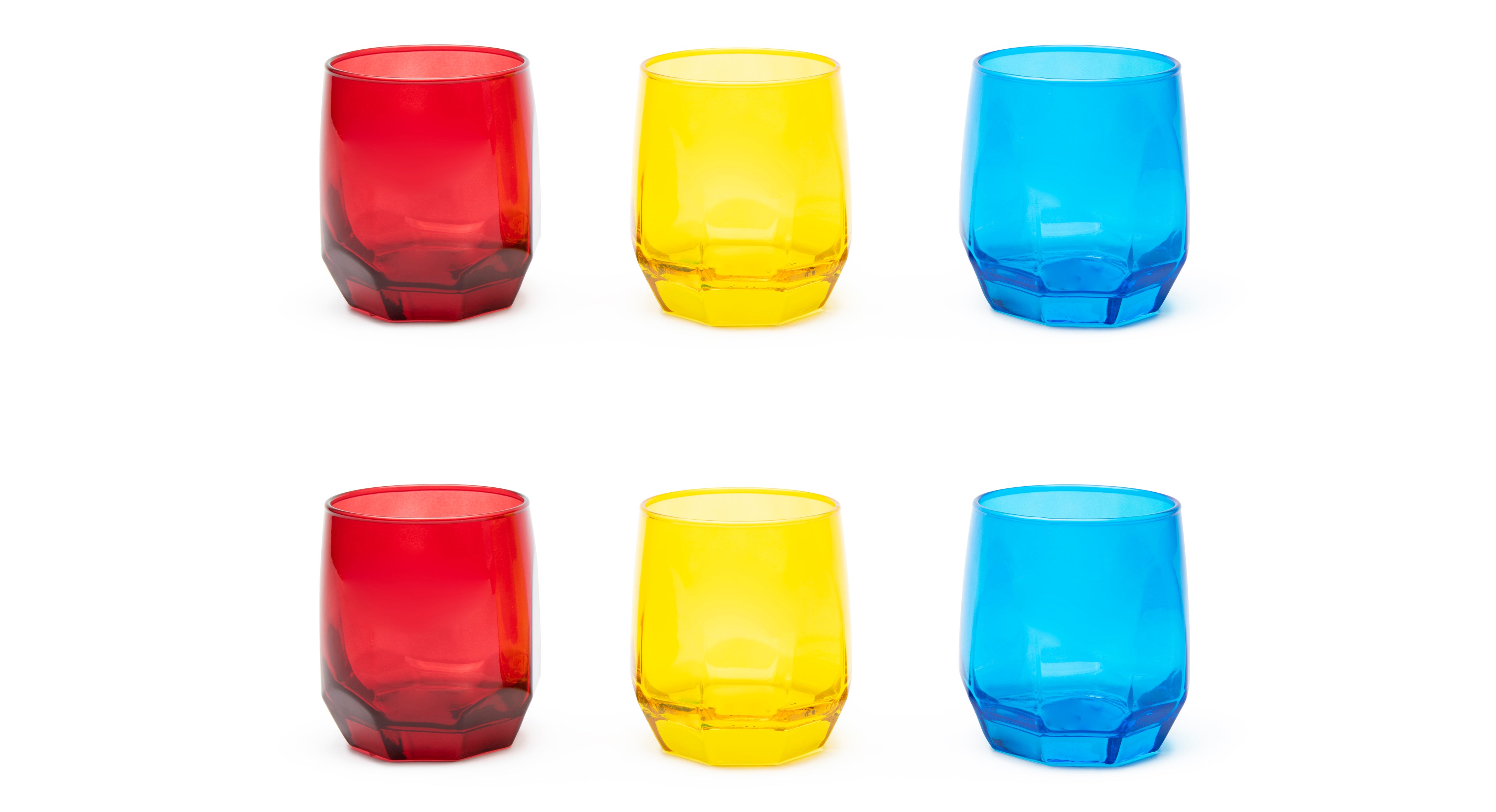 Bicchieri In Vetro Rosso Excelsa – Confezione Da 2, Capienza 30 Cl, Linea Happy Colour