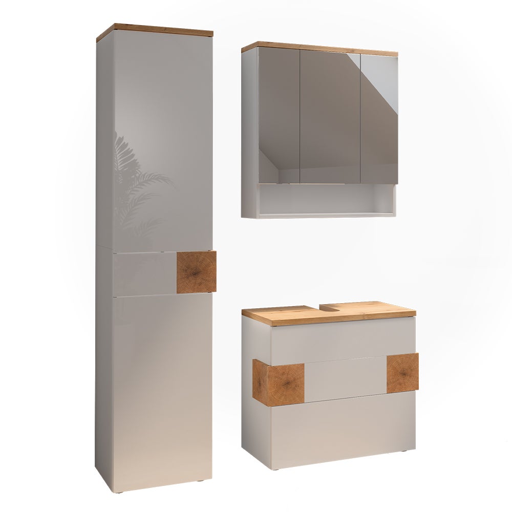 Vicco Zestaw mebli łazienkowych Eden, Biały, 3 części