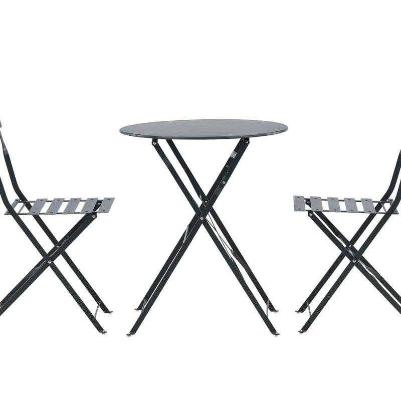 Marseille zestaw ogrodowy stół, 2 krzesła ciemny szary.