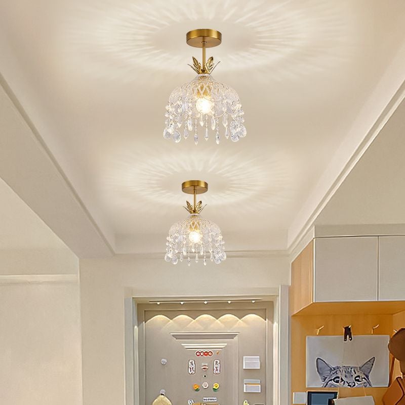 Lustre rétro français en cristal, tige de suspension de 20 cm (trois couleurs), convient pour l'éclairage d'une entrée, d'un couloir et d'un balcon. - 2