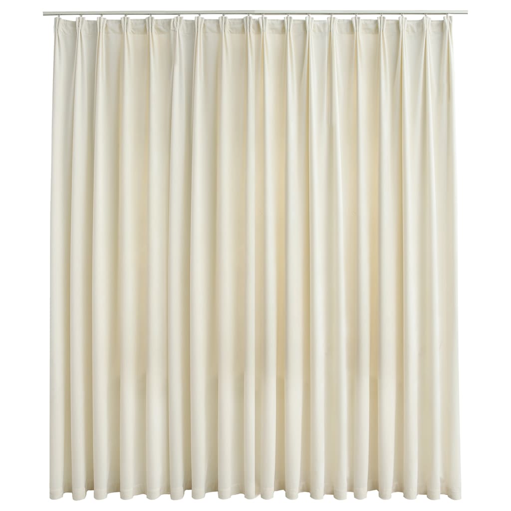 Cortina opaca con ganchos terciopelo color crema 290x245 cm