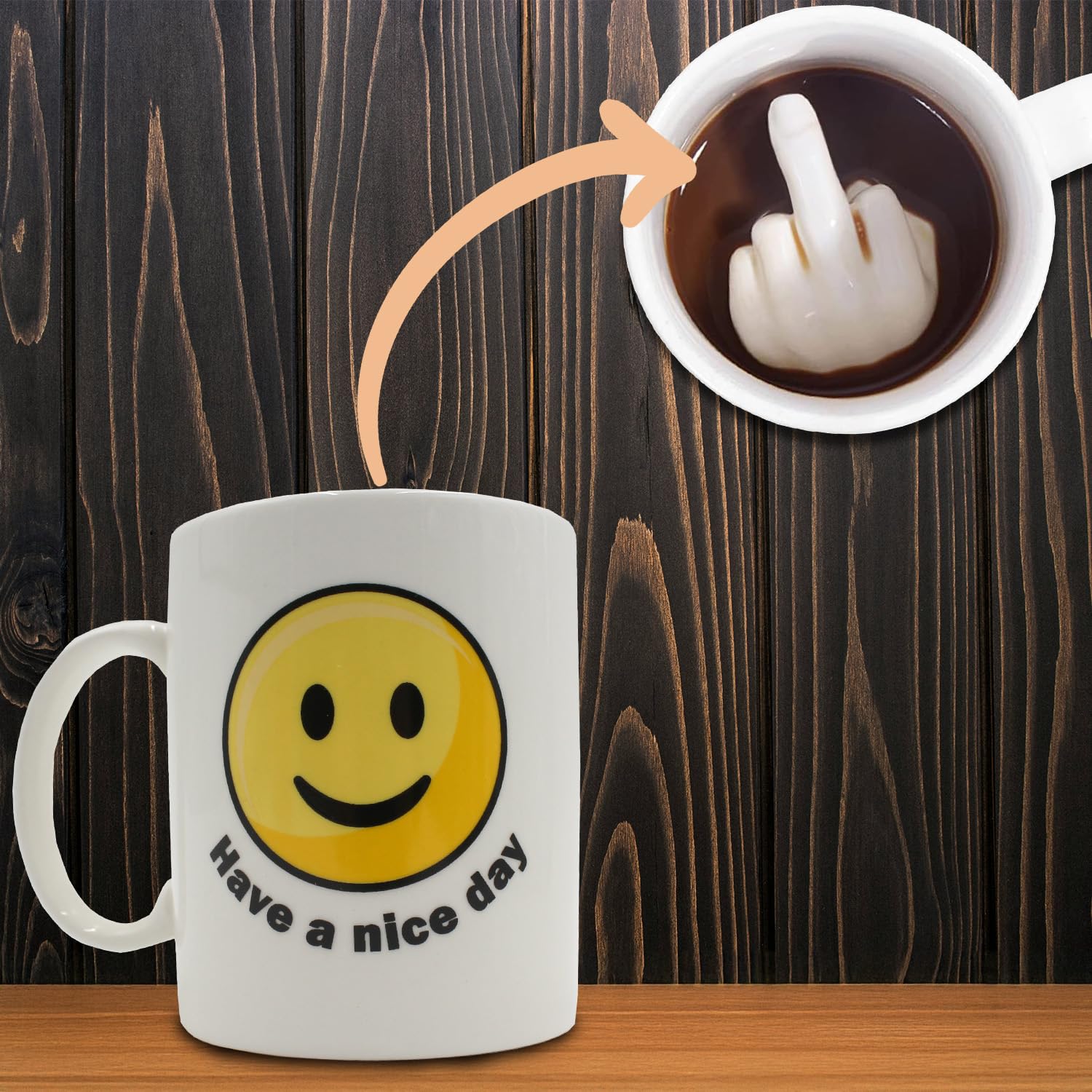 Close Up Tazza Ich Hasse Menschen Con Dito Medio - Tazza Da Caffè In Ceramica 320 Ml - Regalo Sarcastico Per Misantropi E Amici - Design Tedesco, Bianca Con Interno Nero