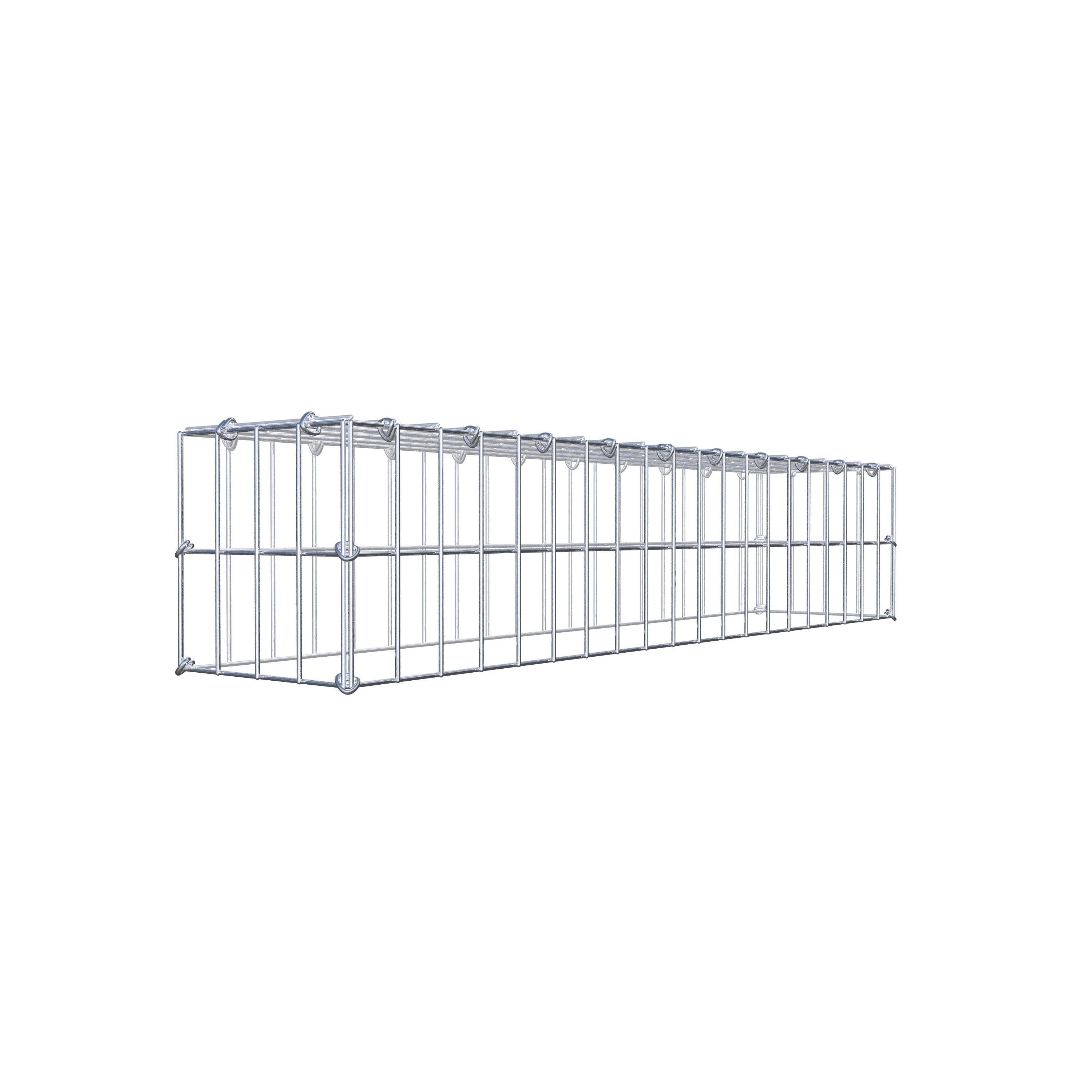 Gavión para apilar en acero galvanizado 100x20x20cm (LxAxP), malla 5 x 10cm, Anillo en C, sin rejilla inferior - 6
