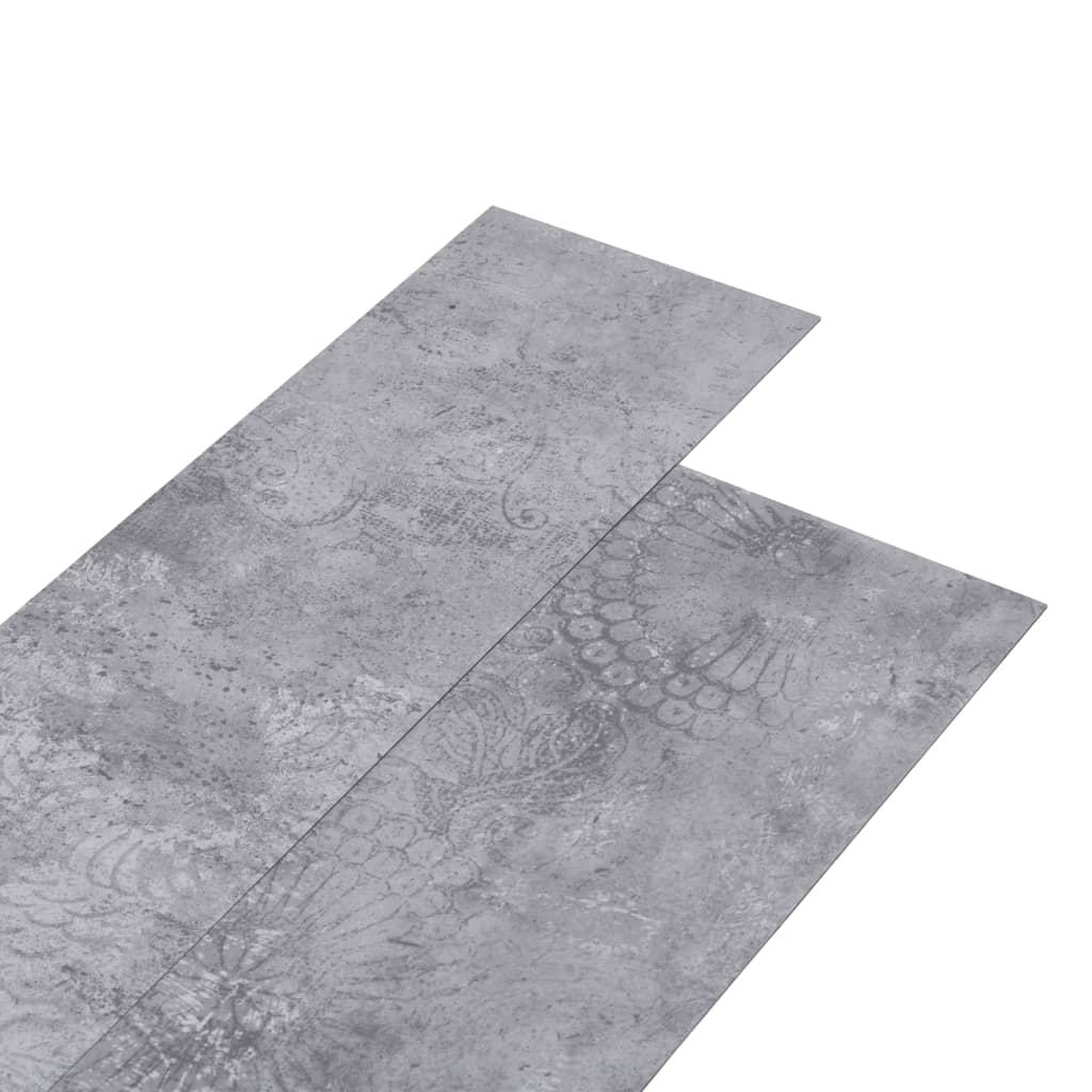 Lamas para suelo no autoadhesivos | tarimas de suelo pvc gris cemento 5,26 m² 2 mm cfw59592