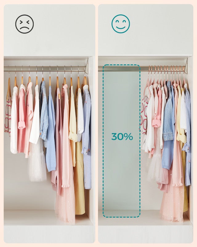 Cintres Enfants, Lot de 50, avec Crochets Pivotants à 360° en Rose Gold, Cintres pour Vêtements, Gain de Place, Cintres Antiglisse, Rose Bonbon - 5