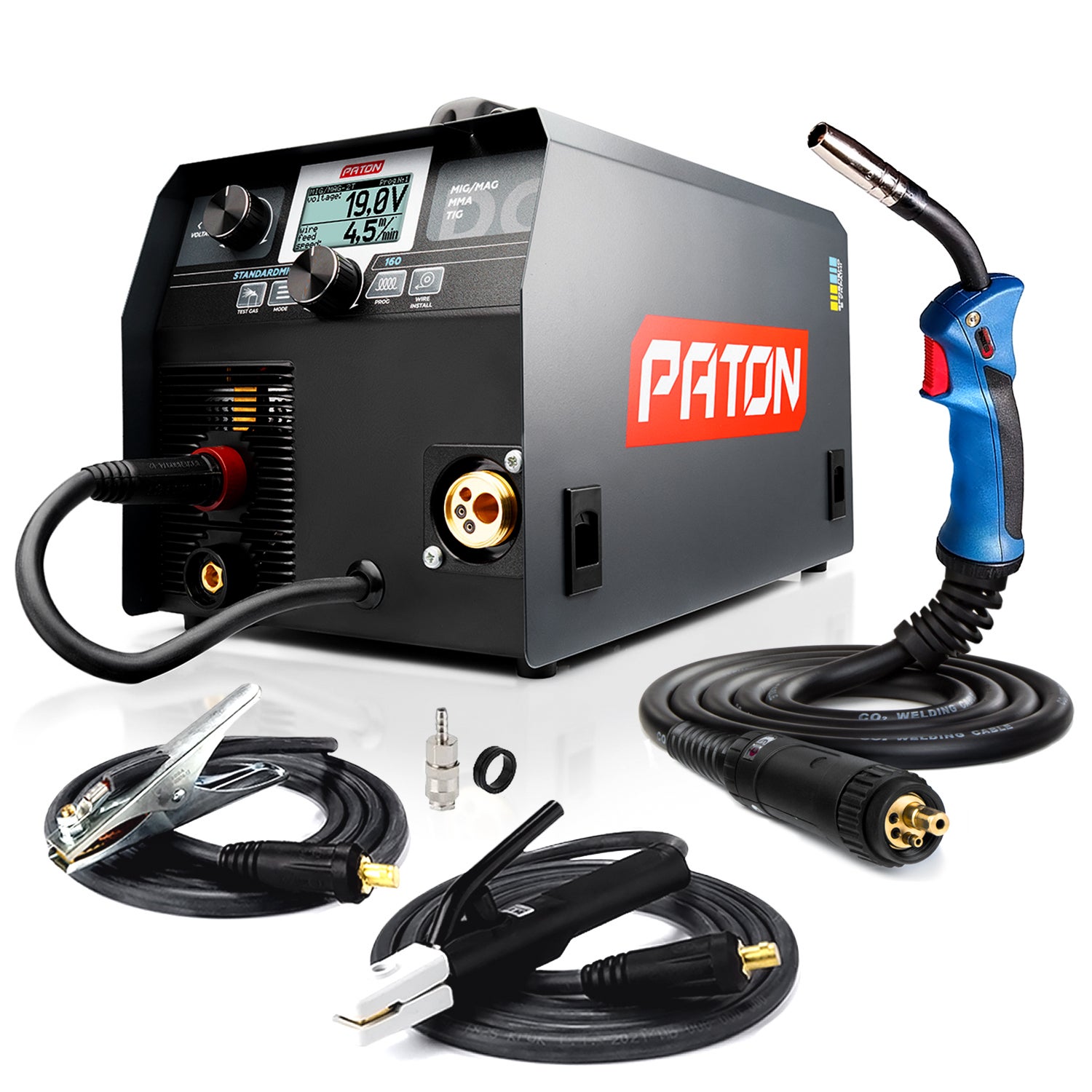 PATON StandardMIG-160 Spawarka 3 w 1 do spawania metodą MIG/MAG, MMA i TIG LIFT, spawarka 230 V, spawarka MIG bez gazu
